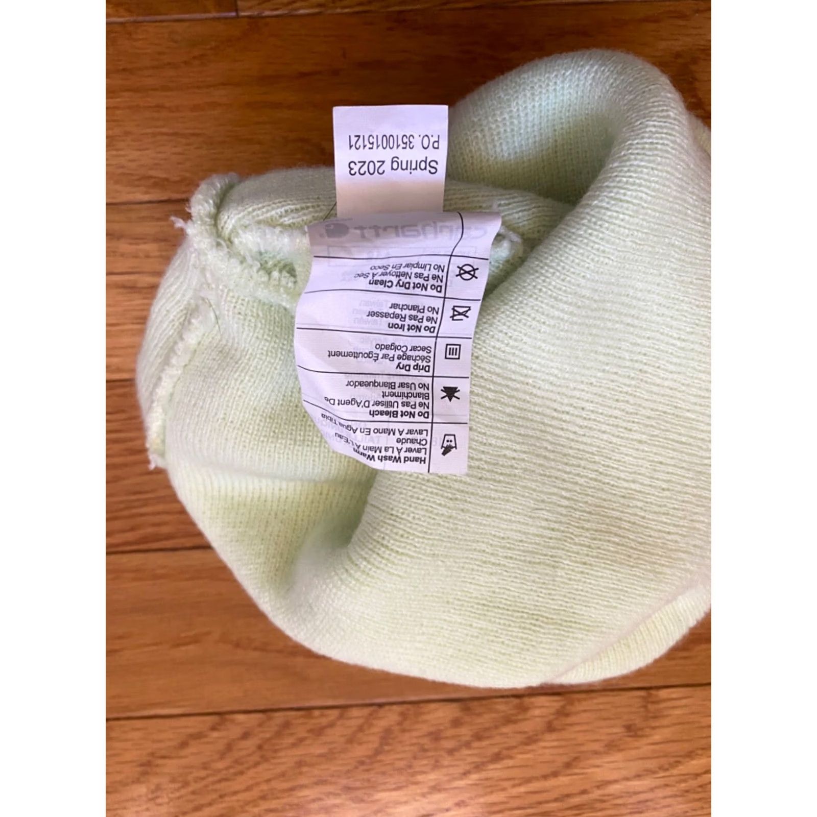 Carhartt Carhartt Beanie Cuffed Hat Mens One Size Green Acrylic Knit Ear Warmer A18GB4 Size ONE SIZE - 4 Thumbnail