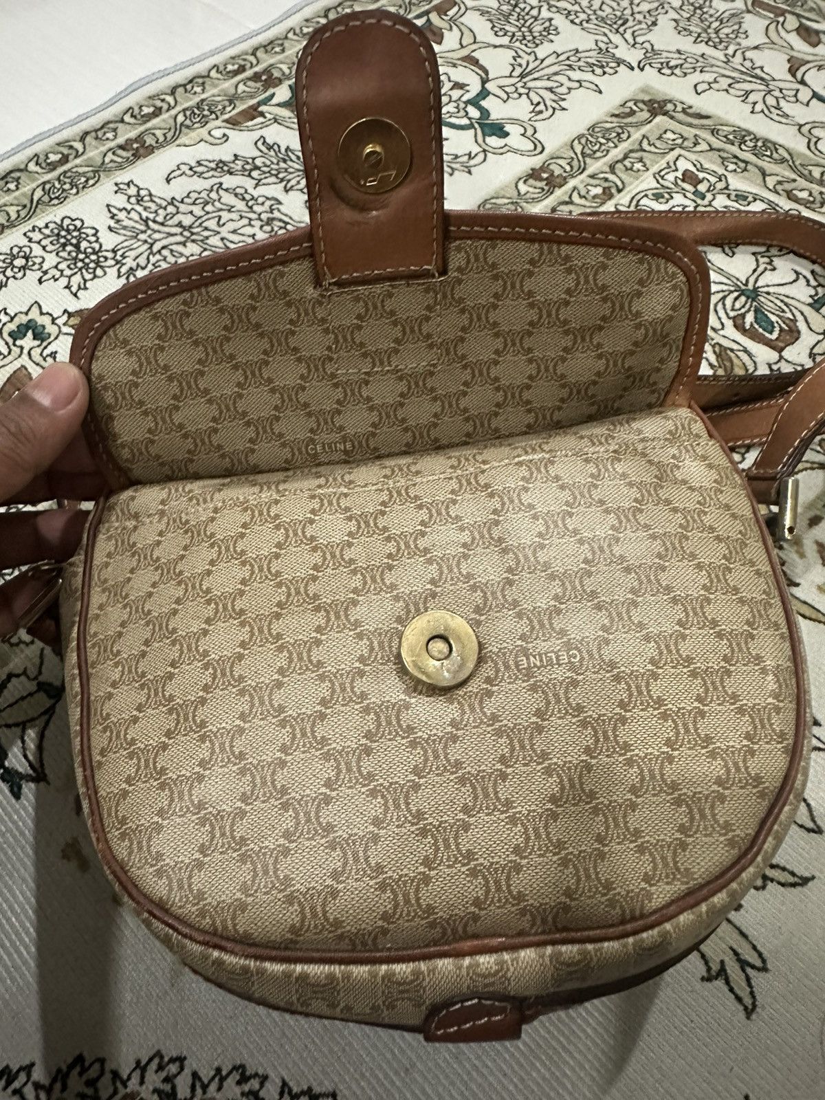 Celine Vintage Celine Macadam Crossbody Small Leather Shoulder Bag Size ONE SIZE - 3 Thumbnail