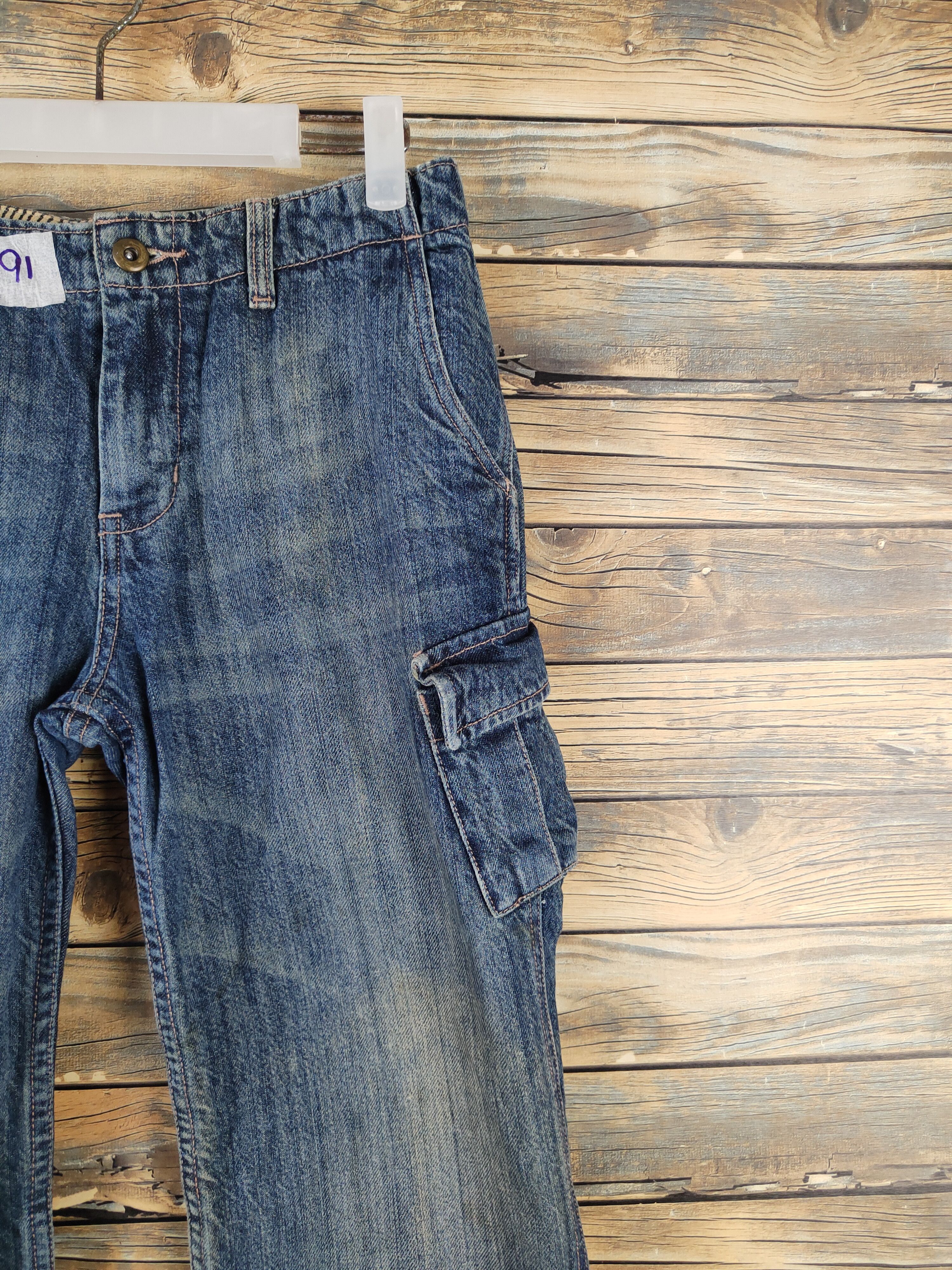 Japanese Brand DL Japan vintage Blue Distressed Ripped denim Jeans #191 Size US 28 / EU 44 - 5 Thumbnail