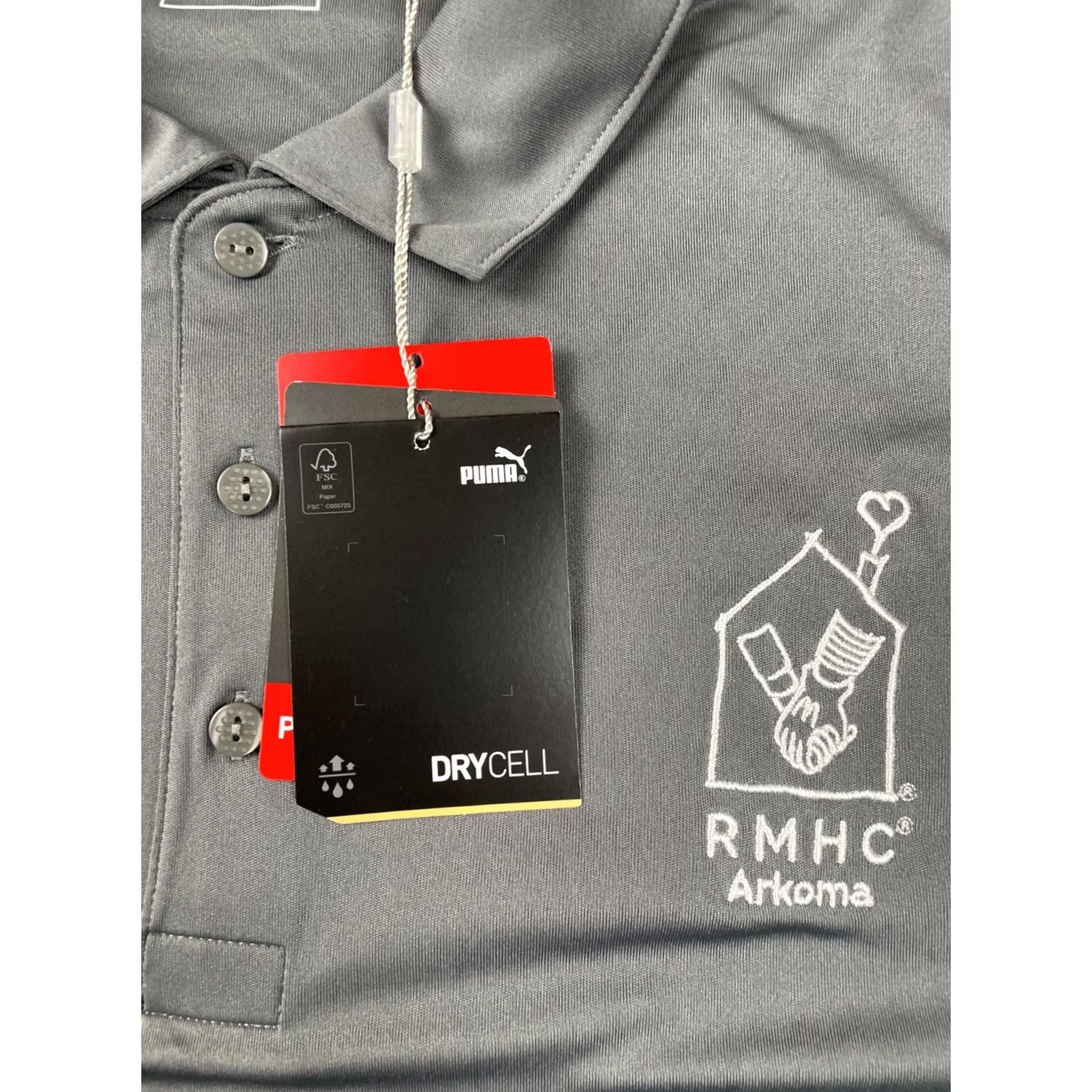 Puma PUMA Golf Polo Shirt Mens L Gray Drycell Relaxed Performance Fit Shirt Short Sleeve Polo Logo Blend Fabric Sports So​lid Color-Gray Size US L / EU 52-54 / 3 - 4 Thumbnail