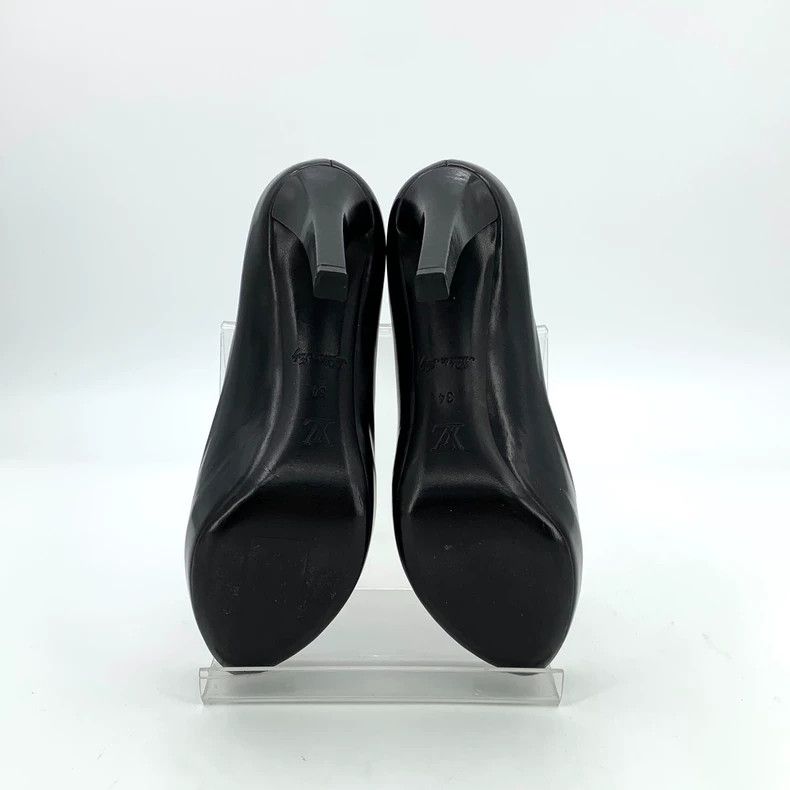 Louis Vuitton Louis Vuitton Black square-button fish-mouth stiletto pump Size US 12 / IT 42 - 5 Thumbnail