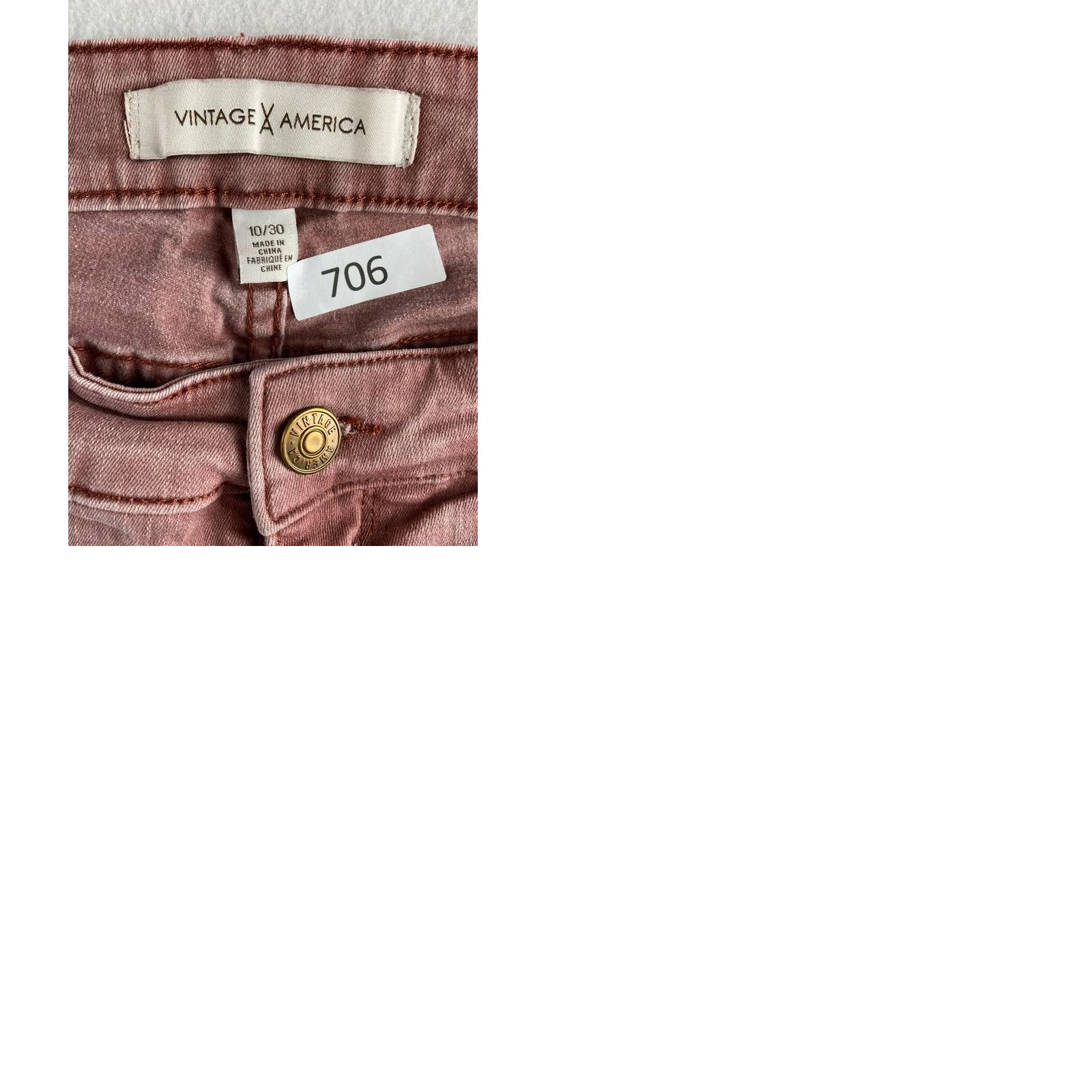 Vintage VINTAGE America Jeans Womens Missy Ankle Stretch Denim 5 Pocket Coral Red Jeans 10 / 30 Regular Size 32" / US 10 / IT 46 - 9 Thumbnail