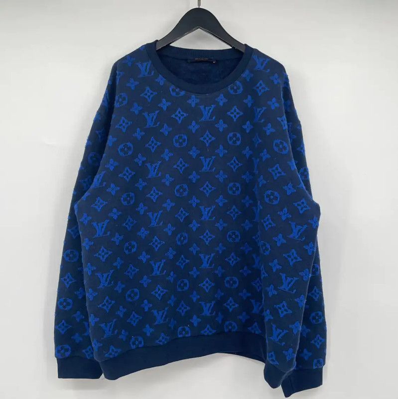 Louis Vuitton Louis Vuitton Blue Colorblock Long Sleeve Sweatshirt 0089 Size US XXL / EU 58 / 5 - 1 Thumbnail