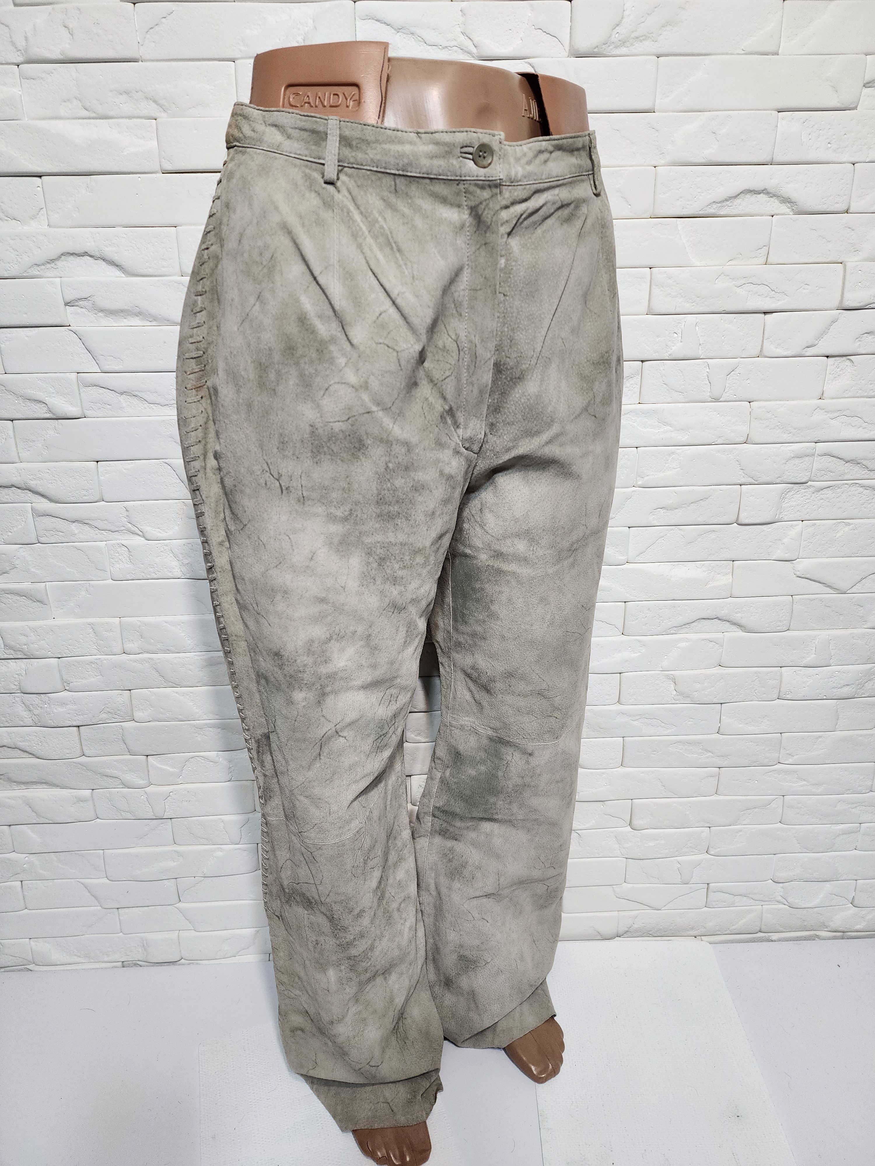 Genuine Leather Gray Leather Pants: Women's Genuine Suede Trousers Size 36" / US 14 / IT 50 - 5 Thumbnail