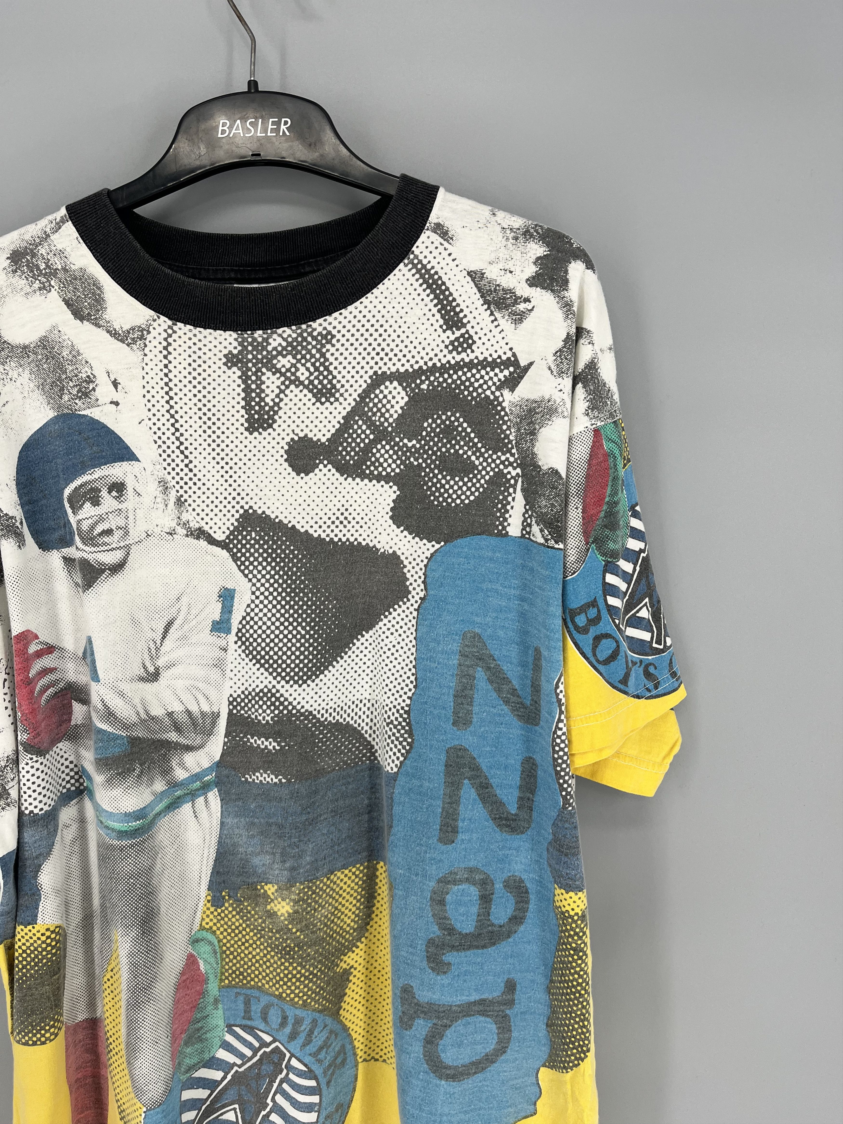 NFL × Sports Specialties × Vintage Vintage 90s NFL American Football Tower Boys fullprint tees Size US XL / EU 56 / 4 - 10 Thumbnail