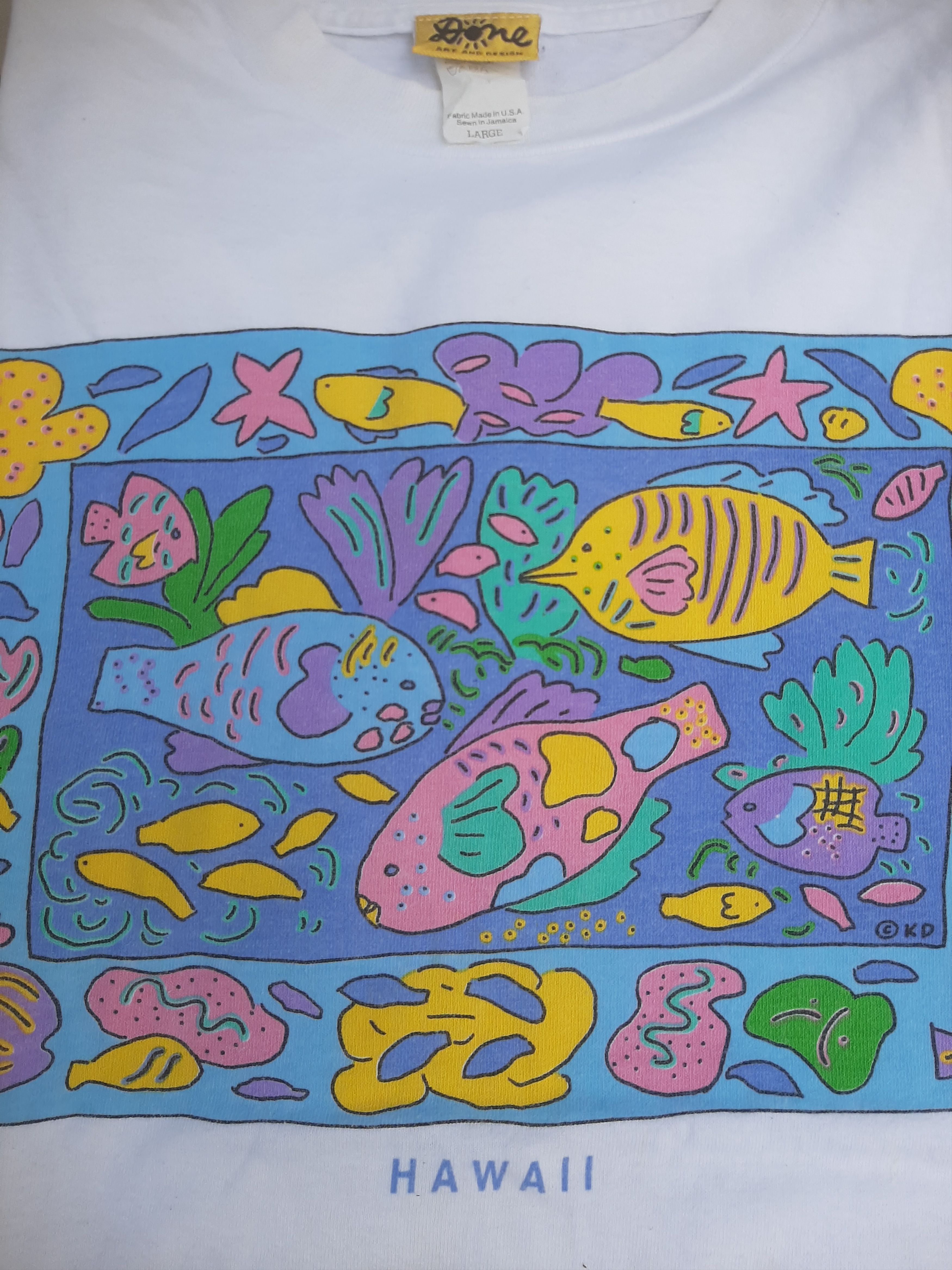 Vintage Vintage Ken Done Hawaii Fish art t shirt Size US L / EU 52-54 / 3 - 3 Thumbnail