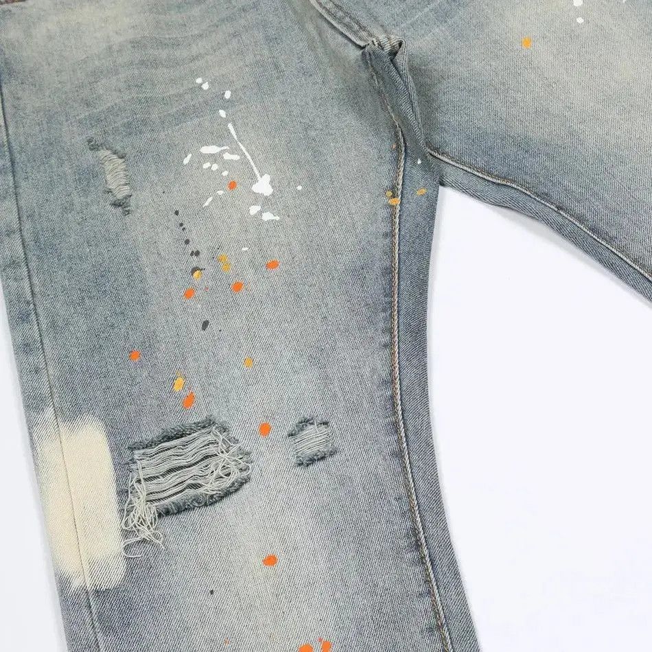 Japanese Brand Distressed Washed-out Loose Thin Vaqueros Size US 32 / EU 48 - 5 Thumbnail