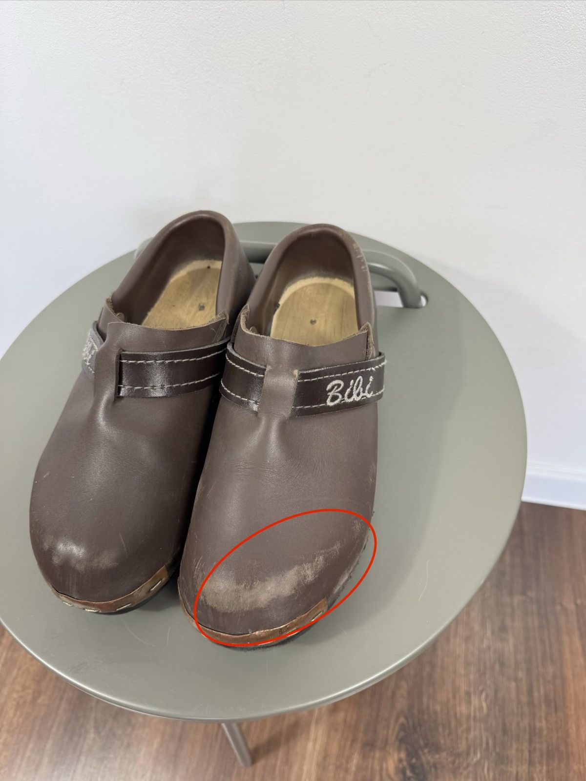 Other Vintage Brown Leather Clogs Wooden Sole Slip On Shoes EU 38 Size US 7 / IT 37 - 3 Thumbnail