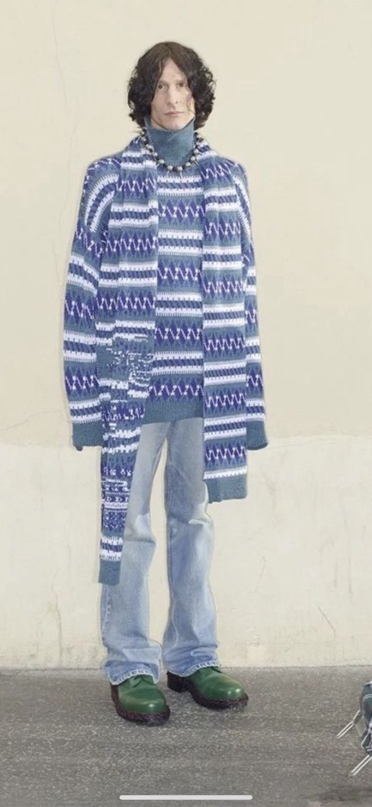 image of Balenciaga Pre Fall 2018 Rollneck Fair Isle Knit, Men's (Size Small)