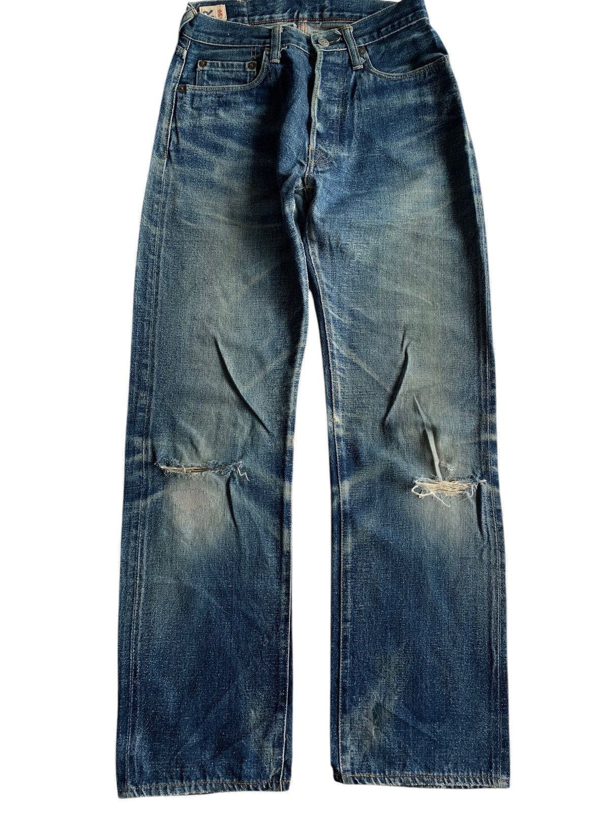 Vintage Vintage 45Rpm Selvedge Button Fly Rusty Distressed Denim Size US 27 - 1 Thumbnail