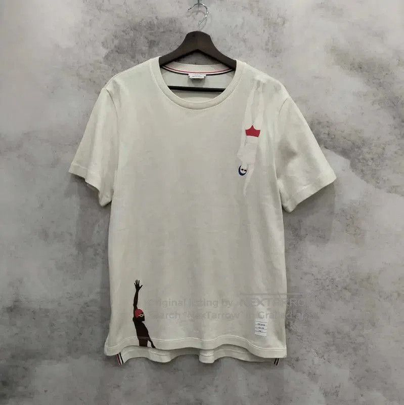 Thom Browne Thom Browne Summer Cream Cotton Short Sleeve T-Shirt . Size US M / EU 48-50 / 2 - 1 Thumbnail