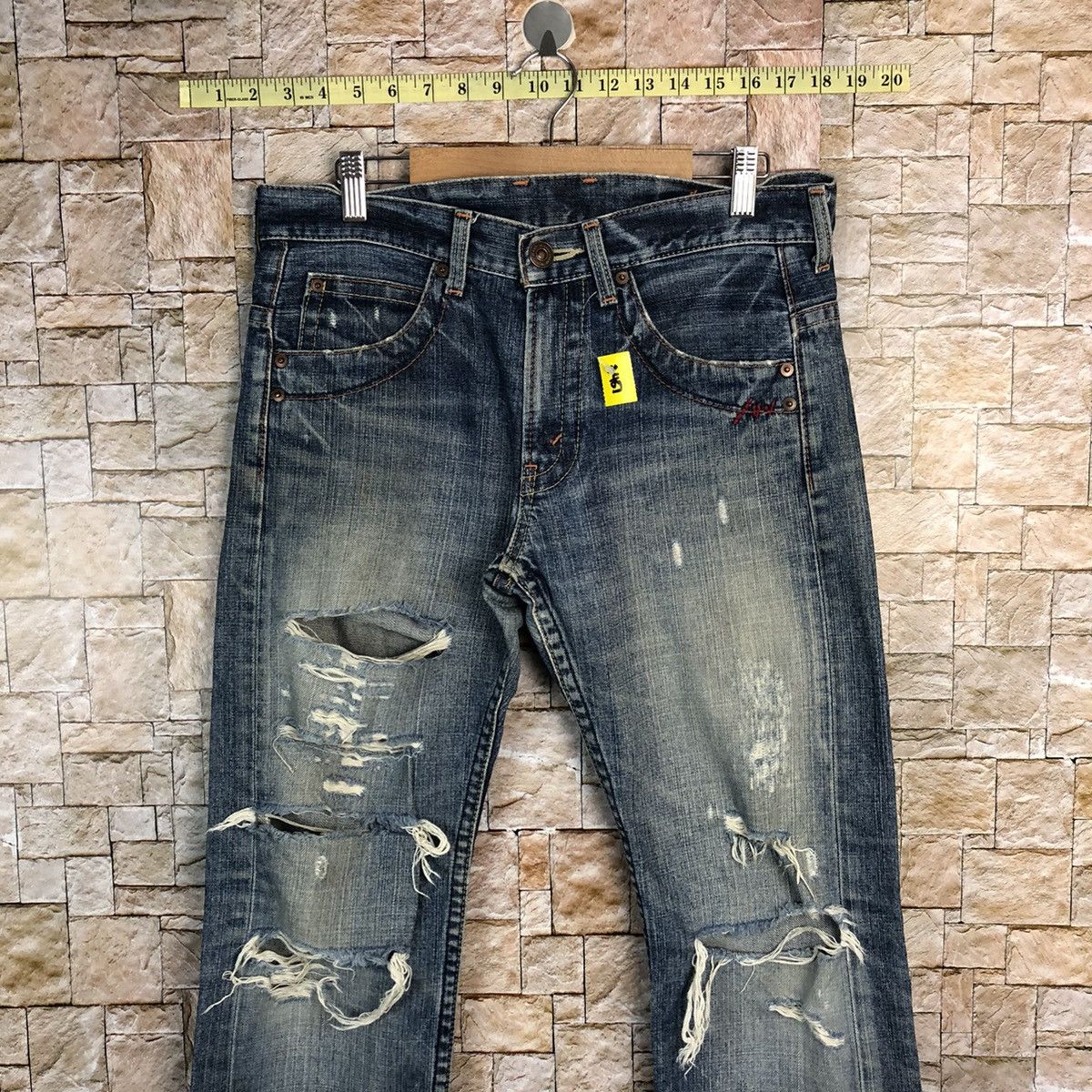 Japanese Brand Olive Des Olive Jeans Blue Distressed Denim Pants #A451 Size US 32 / EU 48 - 2 Thumbnail