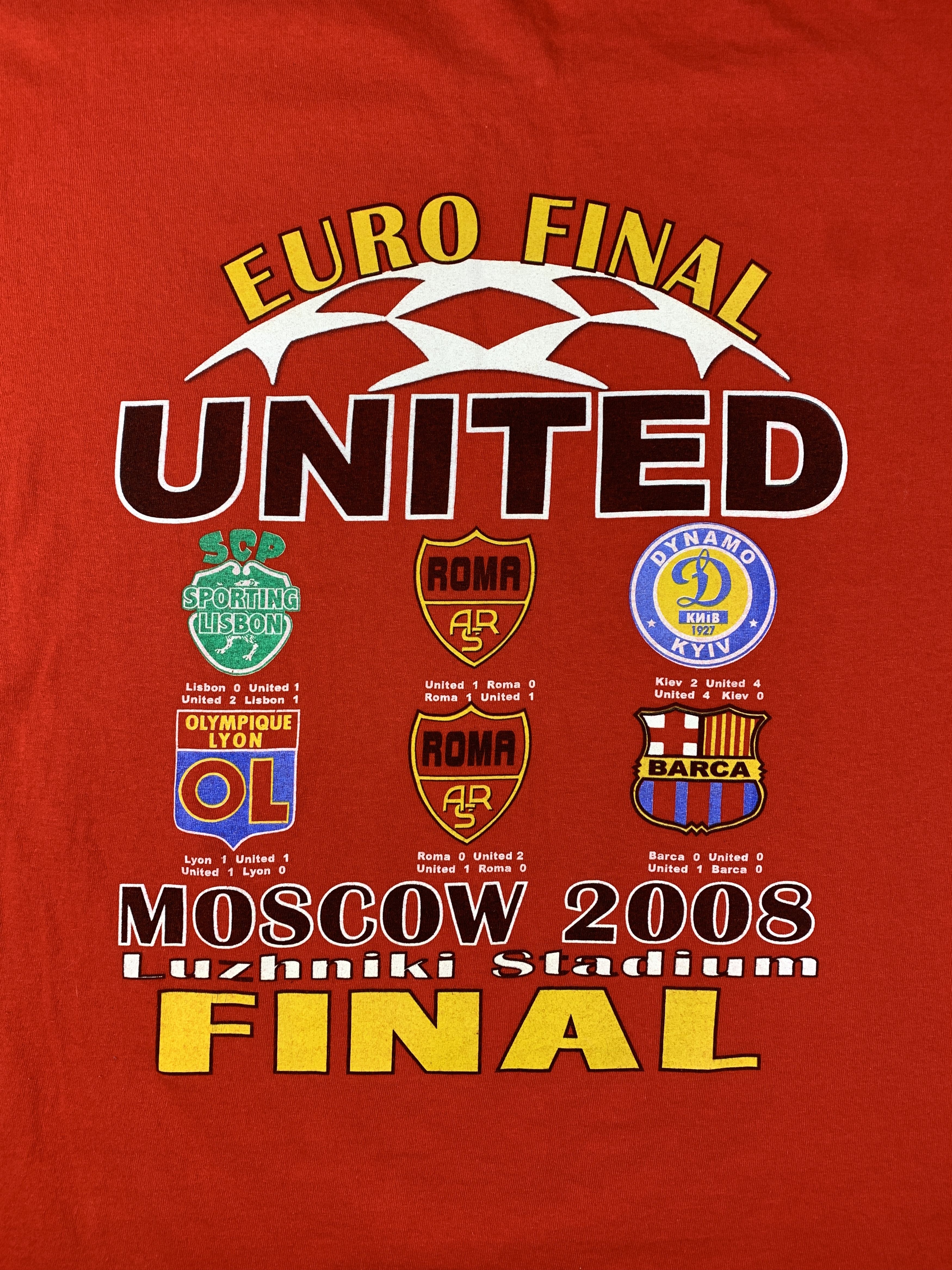 Other 2008/09 Manchester United MU Final Moscow Champions T Shirt Size US XL / EU 56 / 4 - 6 Thumbnail