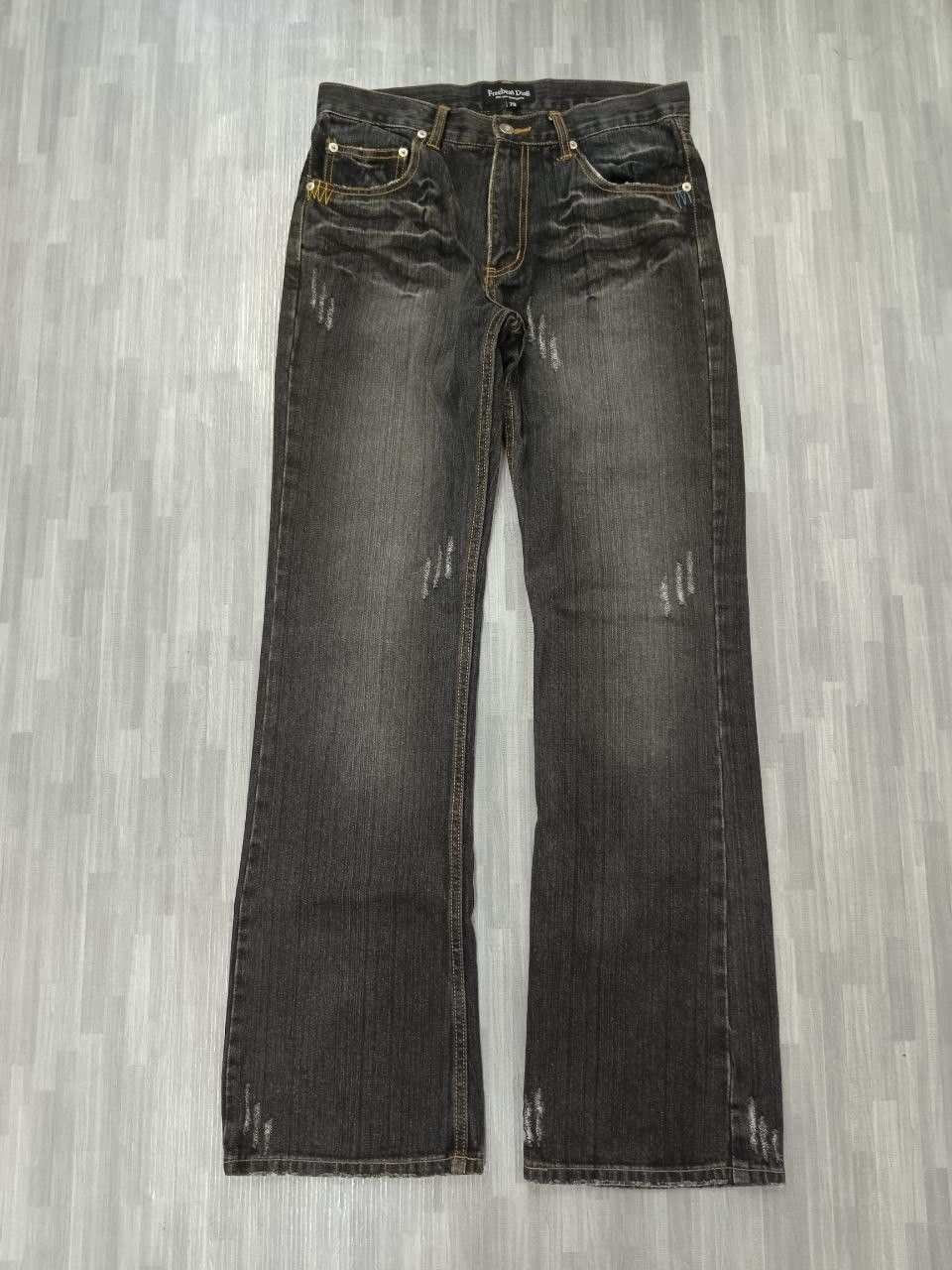 Japanese Brand FLARE SICK FREEBEAT DIAG DENIM PANTS Size US 31 - 3 Thumbnail