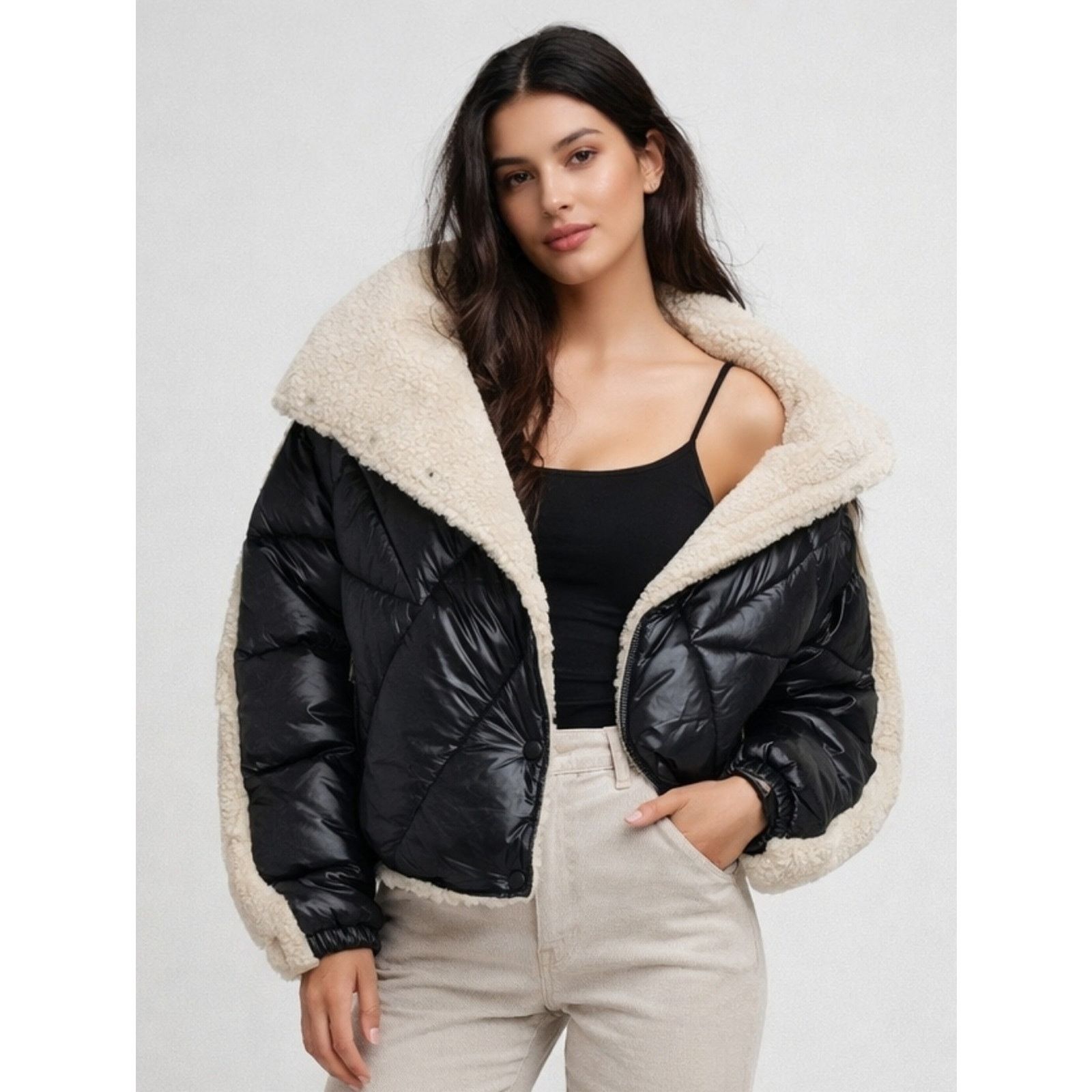 Heartloom NWT Heartloom Solas Black Puffer Jacket Sherpa Collar Medium Size M / US 6-8 / IT 42-44 - 3 Thumbnail