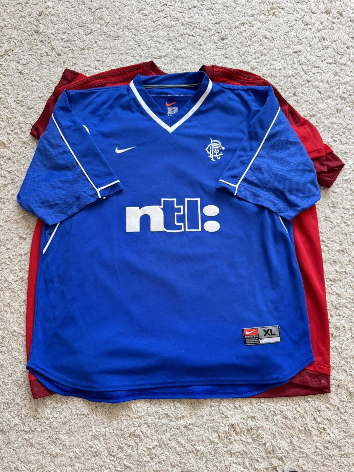 Nike Vintage Rangers Glasgow 1999-2001 Home Soccer Jersey Shirt Size US XL / EU 56 / 4 - 3 Thumbnail
