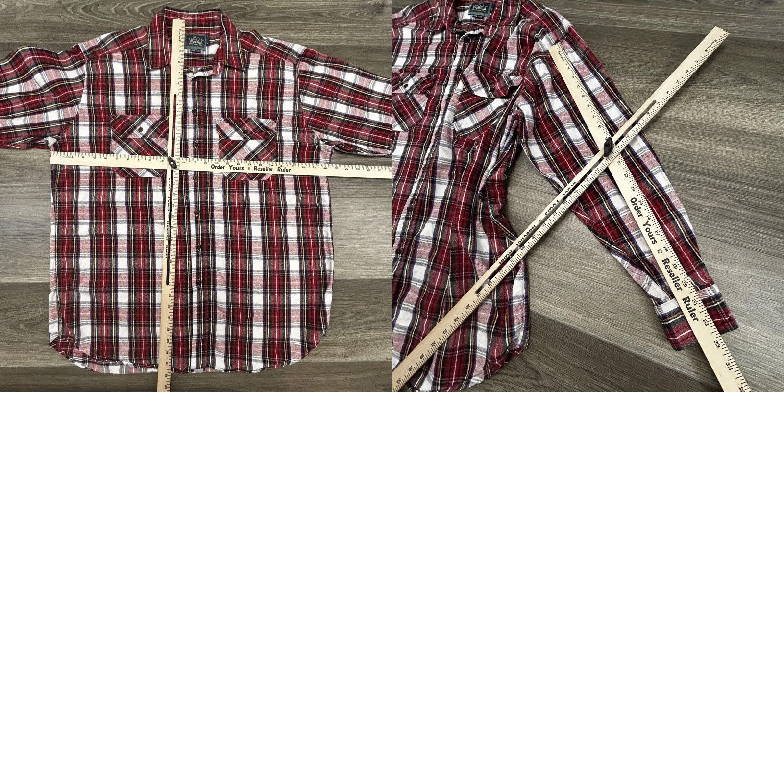 Vintage VINTAGE Woolrich Shirt Mens XL Red Plaid Flannel Button-Up Pockets Made in USA Size US XL / EU 56 / 4 - 8 Thumbnail