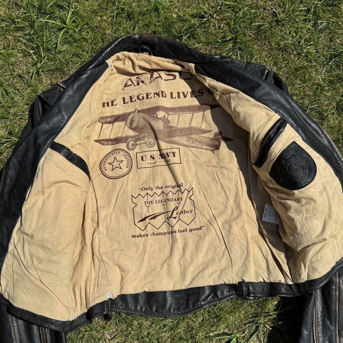 Vintage Vintage 90s US Force biker leather jacket Size US M / EU 48-50 / 2 - 8 Thumbnail