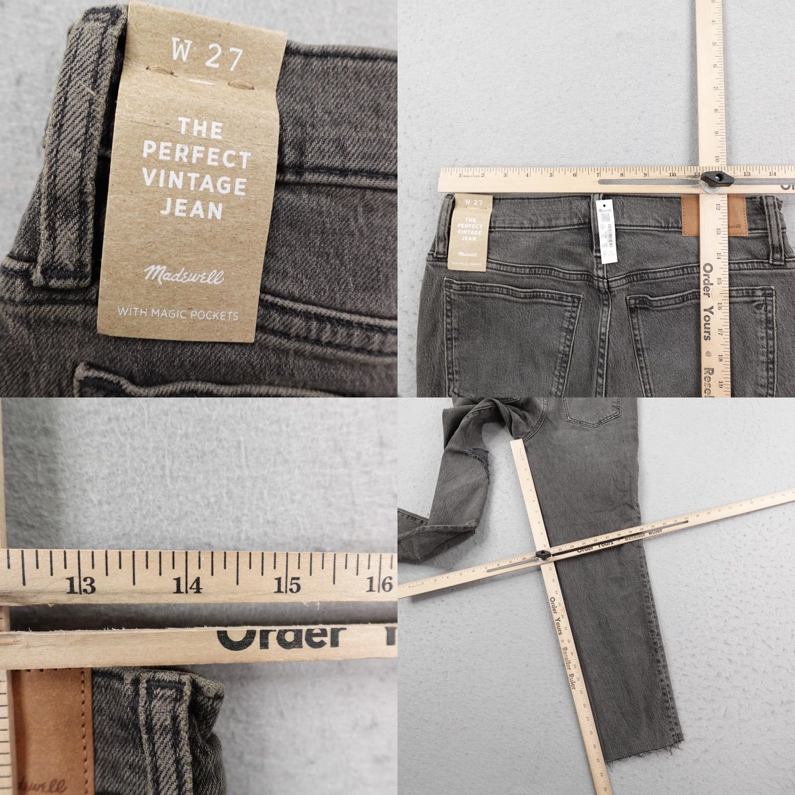 Madewell Madewell Jeans Womens 27 Gray Denim The Perfect Vintage Jean High Rise NEW Size 27" / US 4 / IT 40 - 8 Thumbnail