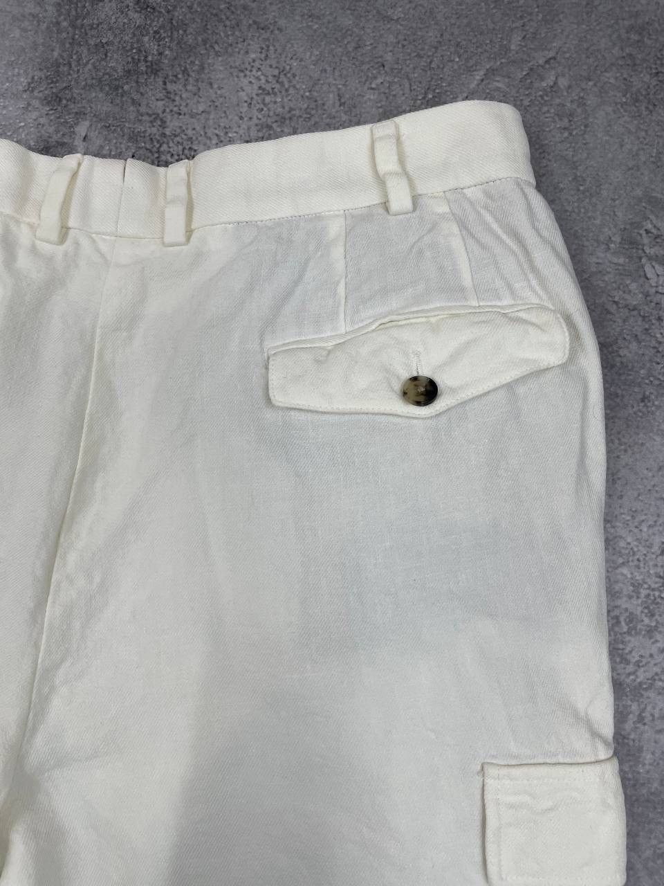 Suitsupply Suitsupply Men Pure Linen Cargo Pants Blake Flat Front White Size US 38 / EU 54 - 3 Thumbnail