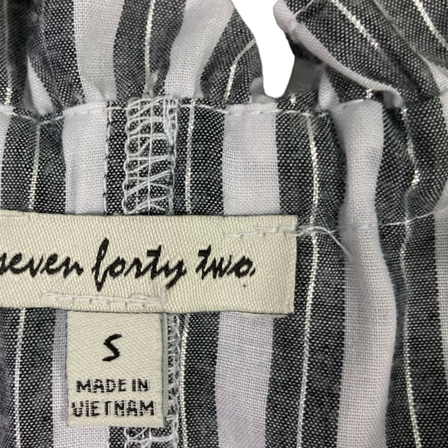 Other Blouse Shirt Rayon Short Sleeve Striped Women's S Size S / US 4 / IT 40 - 3 Thumbnail