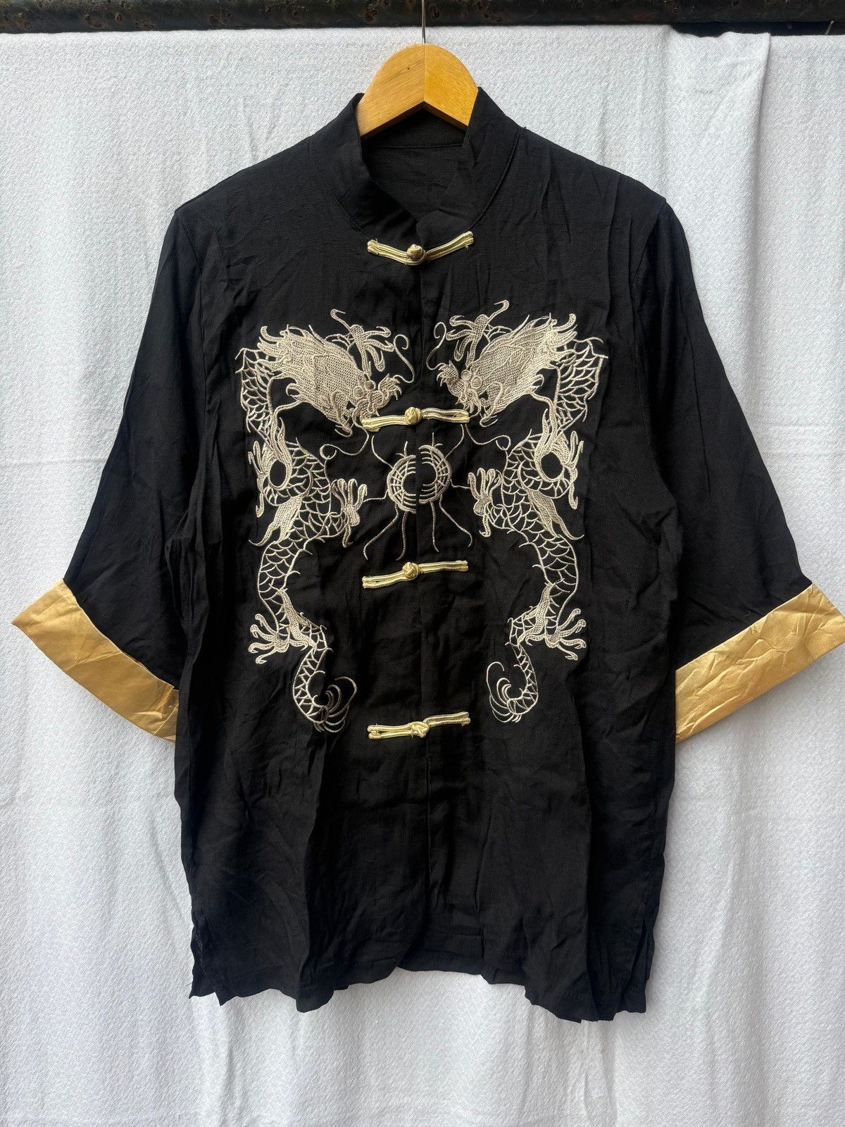 Yohji Yamamoto Sukajan Traditional Dragon Patched Shirt Size US M / EU 48-50 / 2 - 1 Thumbnail