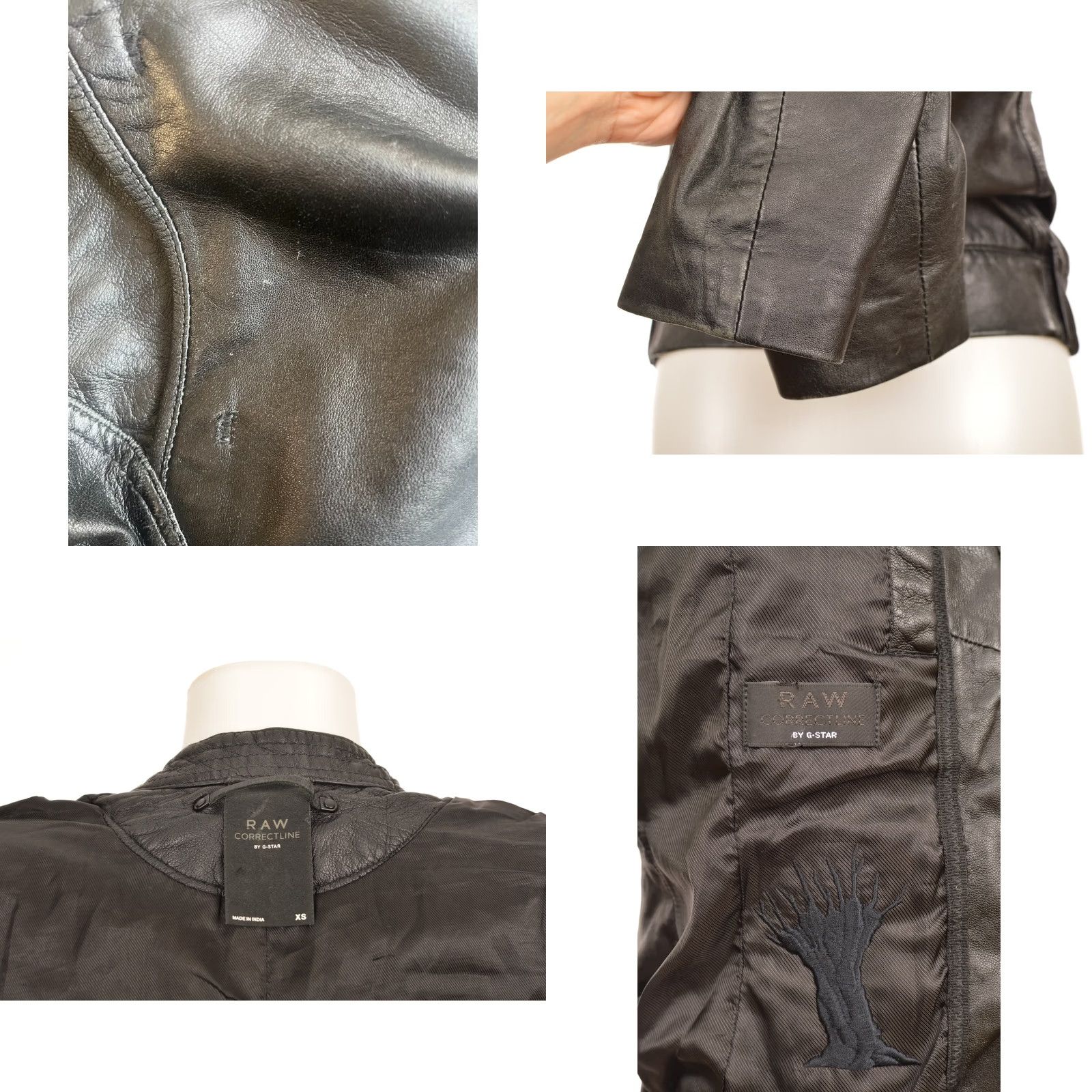 G-Star G-Star Raw CL Midnight Short Biker Leather Jacket XS Women - DDP, Black, Leather, Biker, Size XS, Vintage? Size 26" / US 2 / IT 38 - 8 Thumbnail