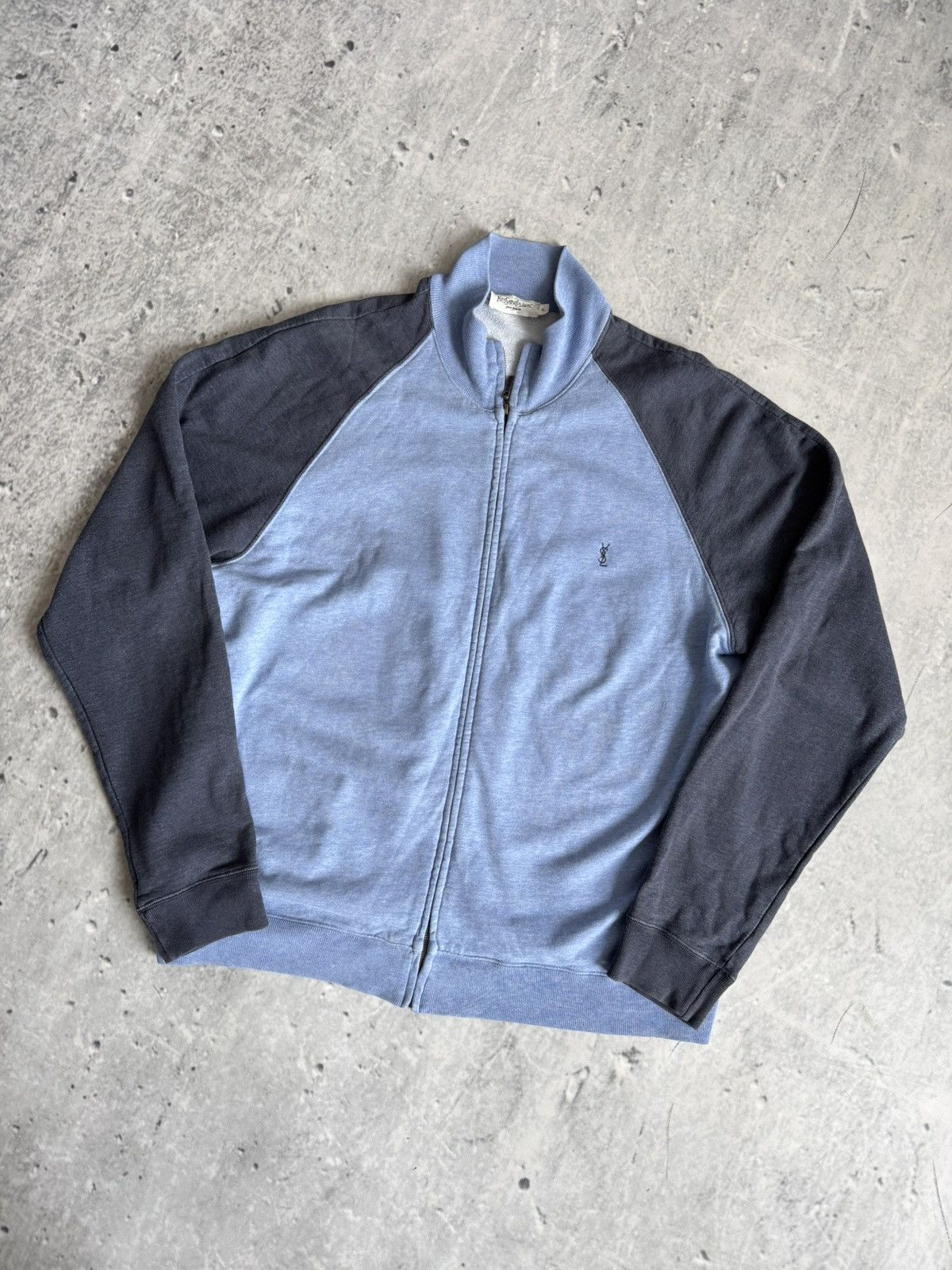 Vintage × Yves Saint Laurent Vintage zip jacket YVES SAINT LAURENT blue sweatshirt Size US XL / EU 56 / 4 - 1 Thumbnail