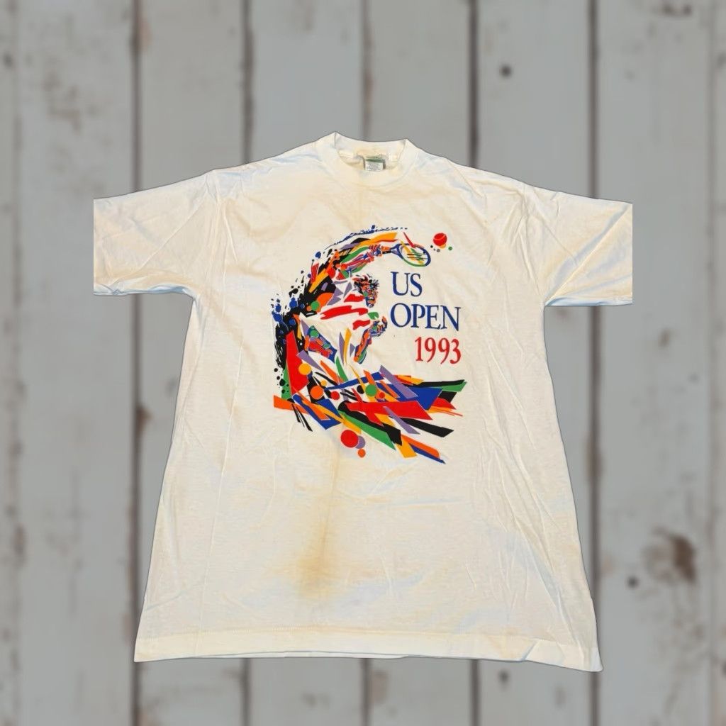 Vintage VTG 1993 US Open T-Shirt Feron’s White 90s Graphic Short Sleeve Crew Neck Mens L Size US L / EU 52-54 / 3 - 1 Thumbnail