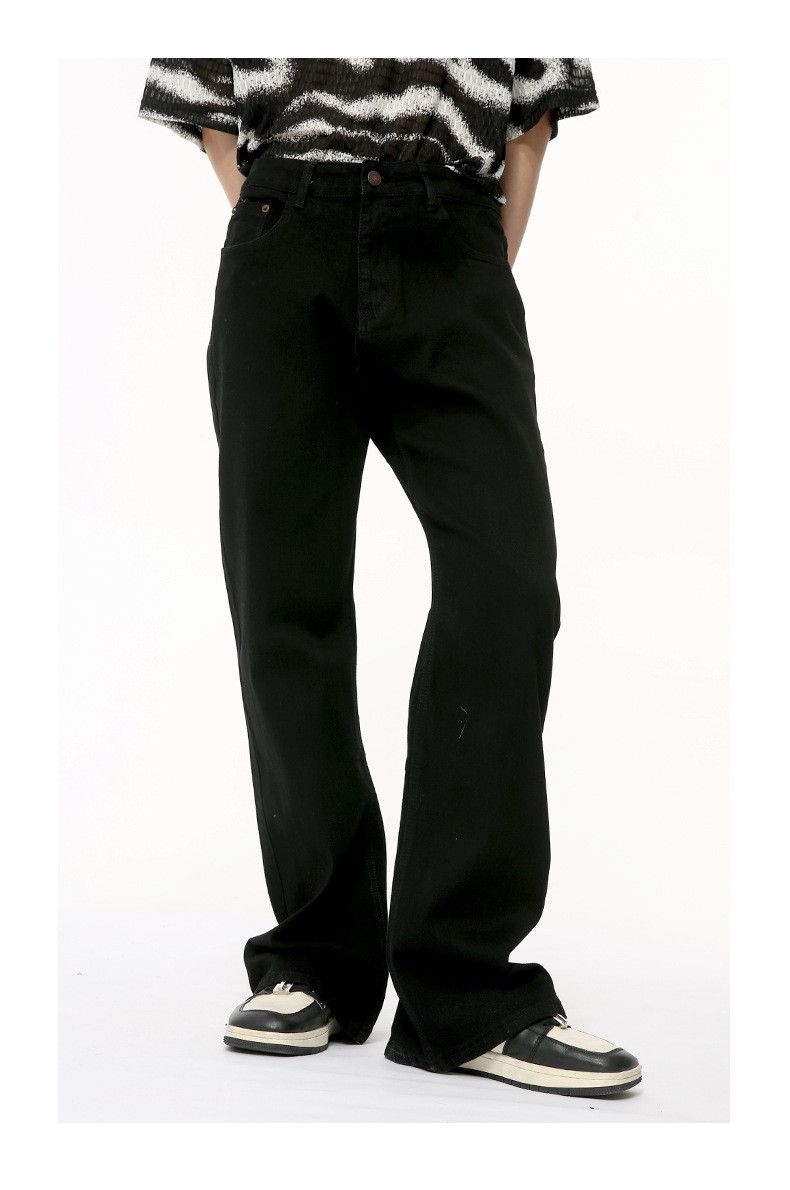 Japanese Brand × Jean Street casual retro basic slim fit pure black flared jeans Size US 32 / EU 48 - 1 Thumbnail