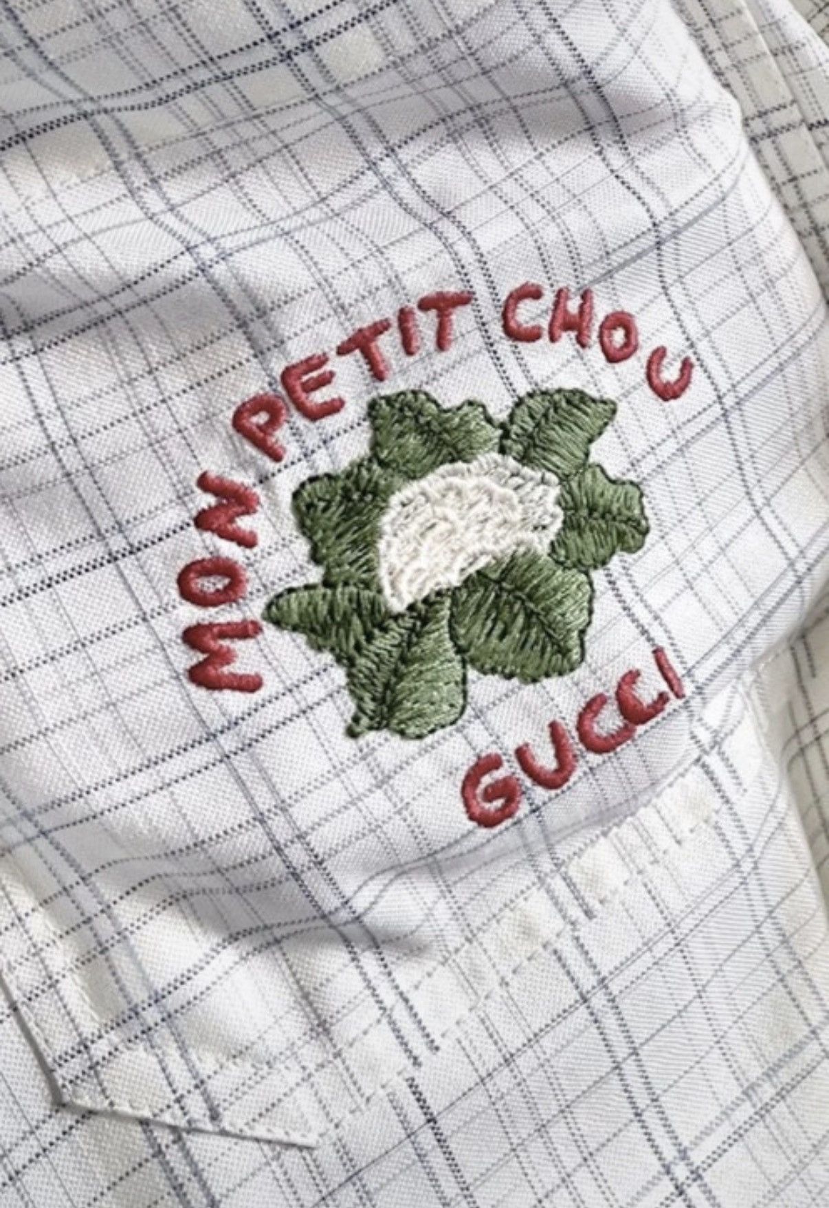 Gucci Gucci Ivory Plaid “Mon Petit Chou” shirt Size US S / EU 44-46 / 1 - 4 Thumbnail