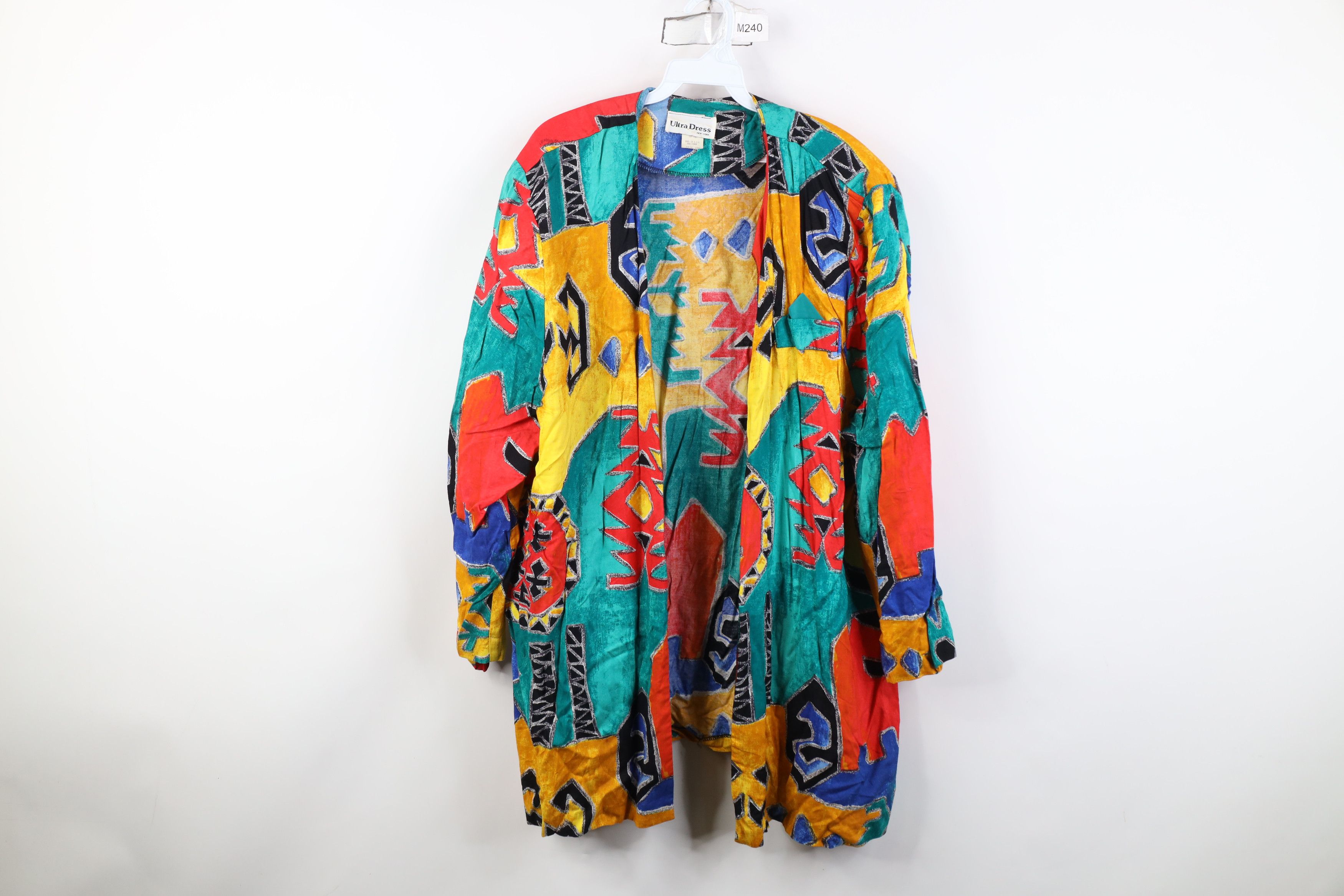 Vintage Vintage 90s Streetwear Southwestern Open Front Jacket Size 3XL / US 20-22 - 1 Thumbnail