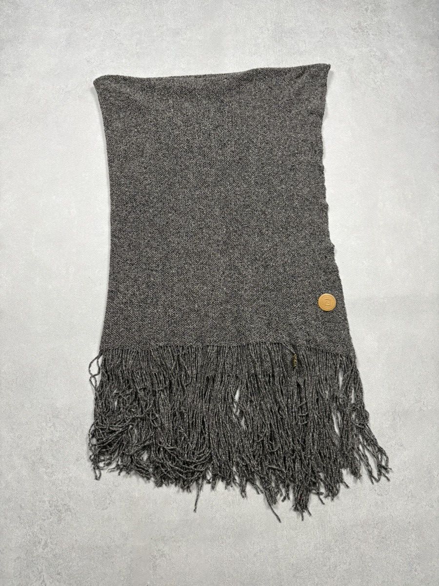 Fendi Fendi Archive 90s Made in Italy Grey Knit Wool Throw Scarf Size ONE SIZE - 2 Thumbnail