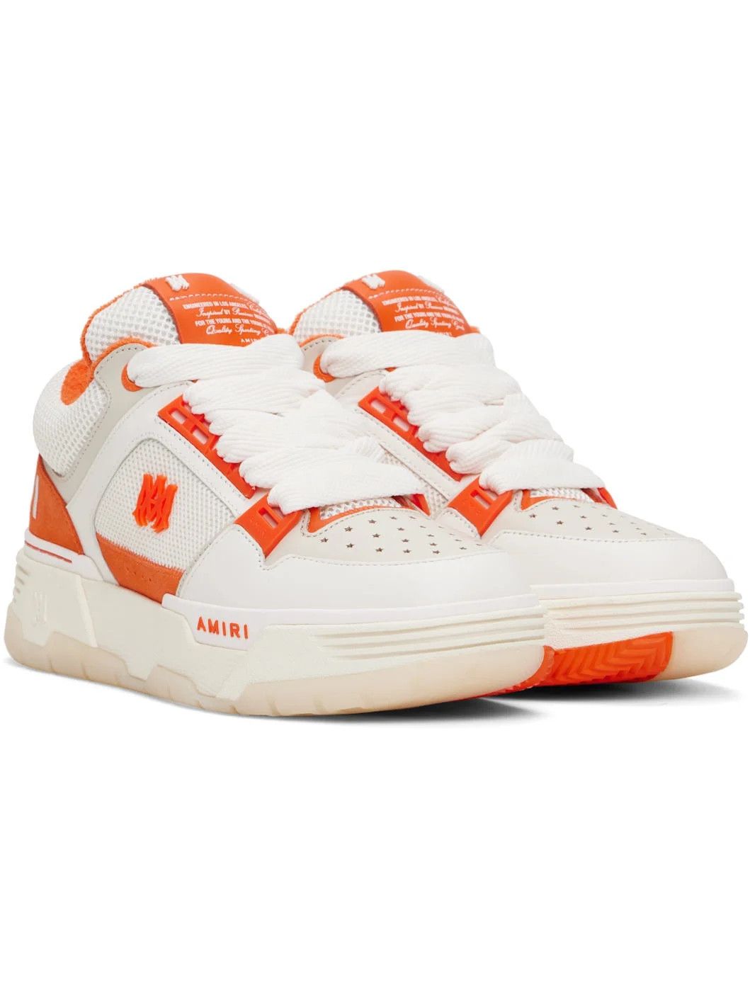 Amiri o1orln0426 MA-1 Sneakers in White/Orange Size US 12 / EU 45 - 4 Thumbnail