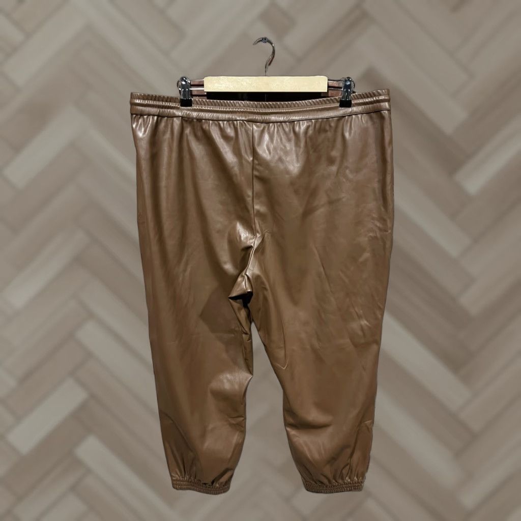 Vintage A New Day Brown Lather Pull On Jogger Sweatpants Size 2XL Women Pant Jogger Size 40" / US 18 - 1 Thumbnail