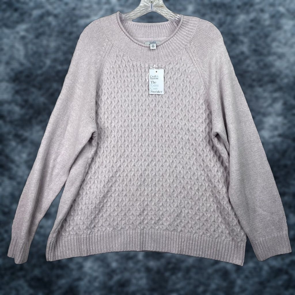 Croft & Barrow Croft & Barrow Sweater Women XXL Purple NWT Extra Cozy Pullover Cable Knit Size XXL / US 16-18 / IT 52-54 - 1 Thumbnail