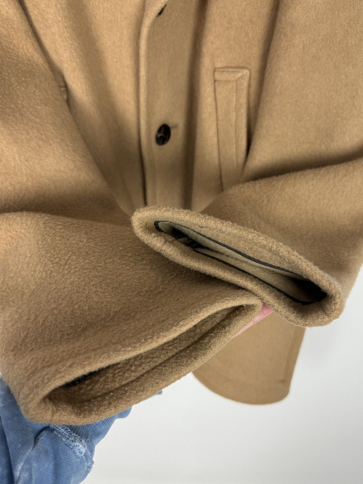 Gloverall 1970s Vintage Gloverall England Camel Beige Wool Mid Coat 54 Size US L / EU 52-54 / 3 - 7 Thumbnail