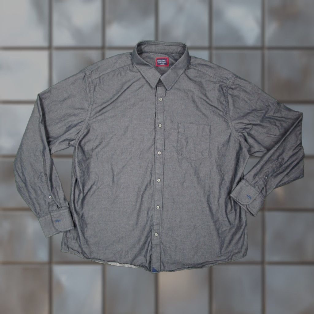 UNTUCKit VINTAGE UNTUCKit Men’s Button-Up Shirt Long Sleeve Collared 3XL Gray Cotton Casual Classic Size US XXL / EU 58 / 5 - 1 Thumbnail