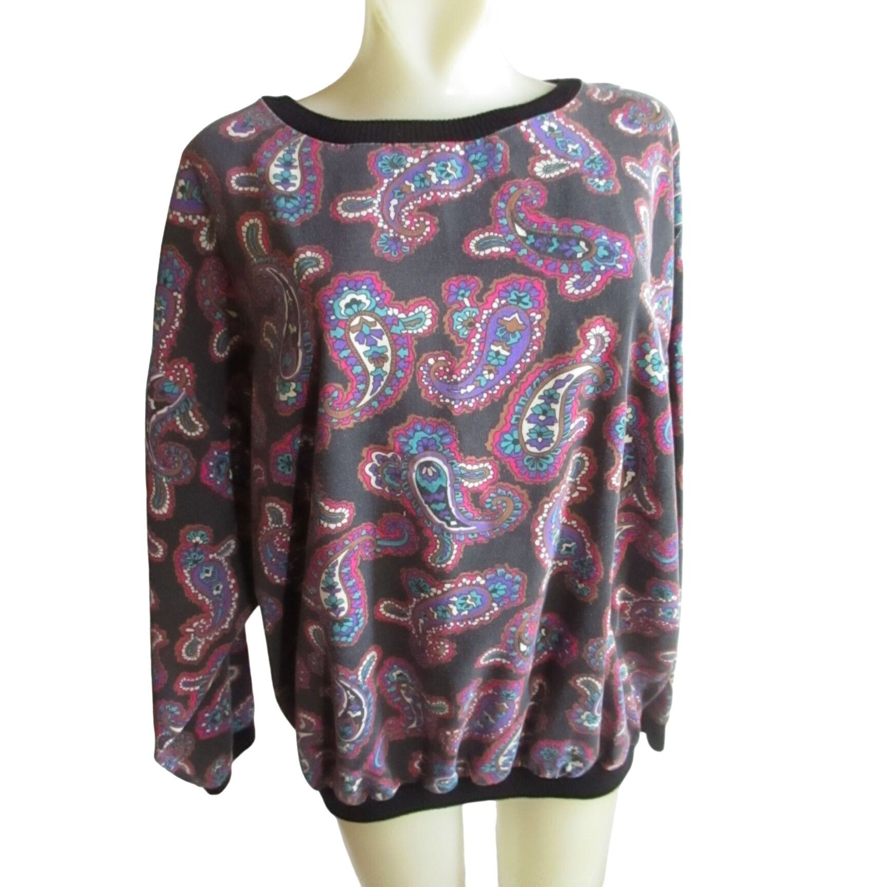 Vintage Vintage Women's Pullover Shirt 15-16 Large 1980's Paisley Pr Size L / US 10 / IT 46 - 5 Thumbnail