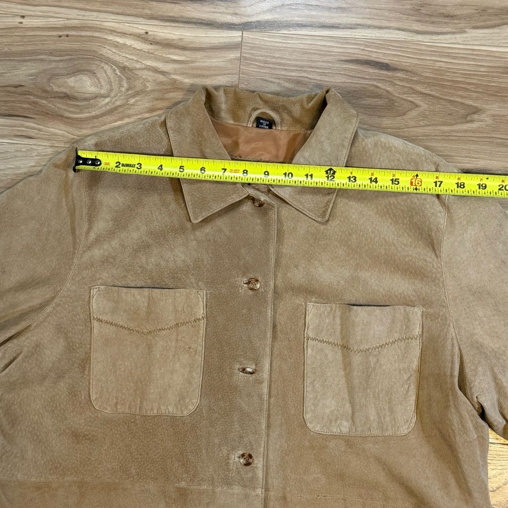 WISDOM Men’s DCG Supplies Genuine Leather Shirt Jacket Tan L Size US L / EU 52-54 / 3 - 4 Thumbnail
