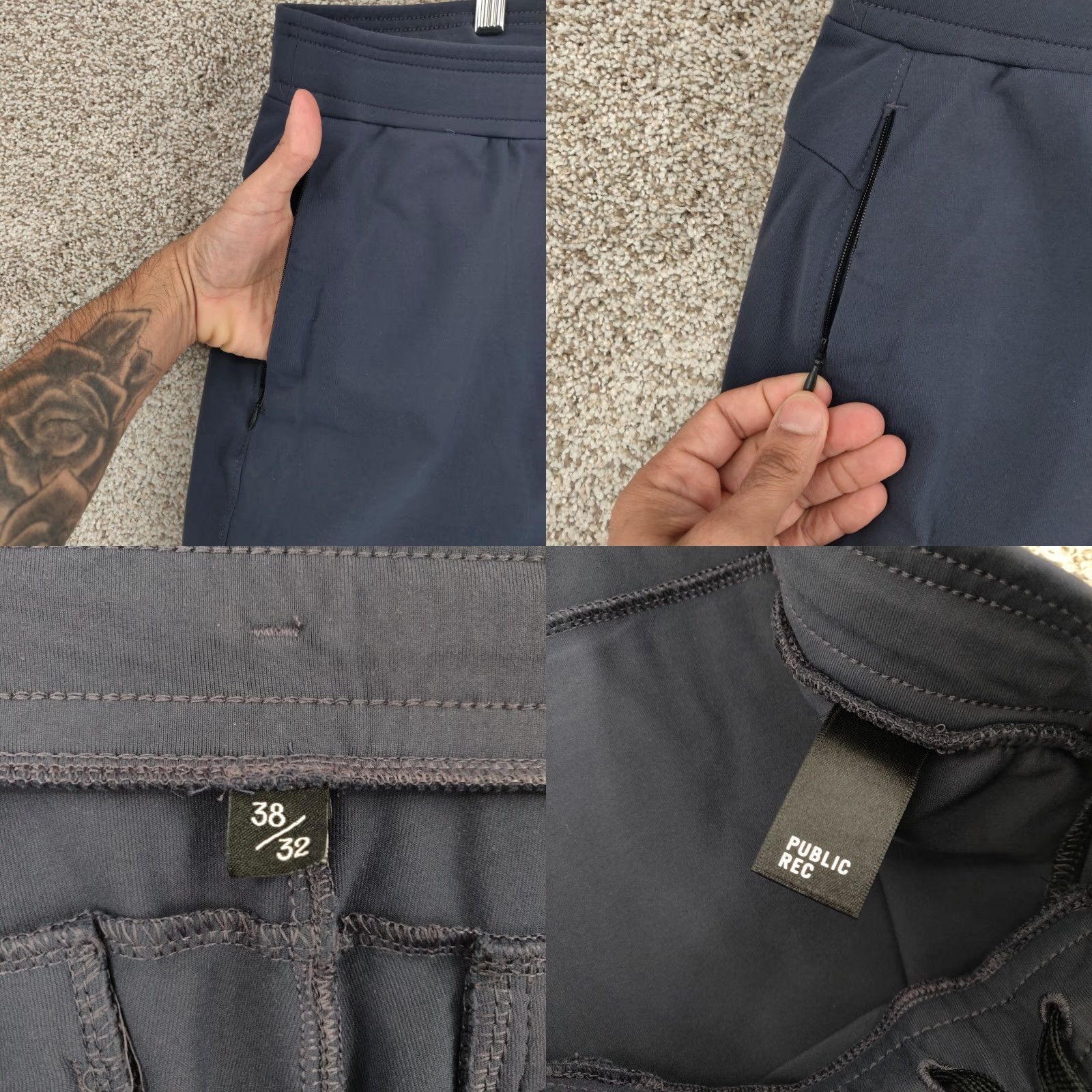 Vintage Public Rec Jogger Pants Mens Regular 38x30 Blue All Day Everyday Activewear Stretch Zip Pocket Size US 38 / EU 54 - 8 Thumbnail