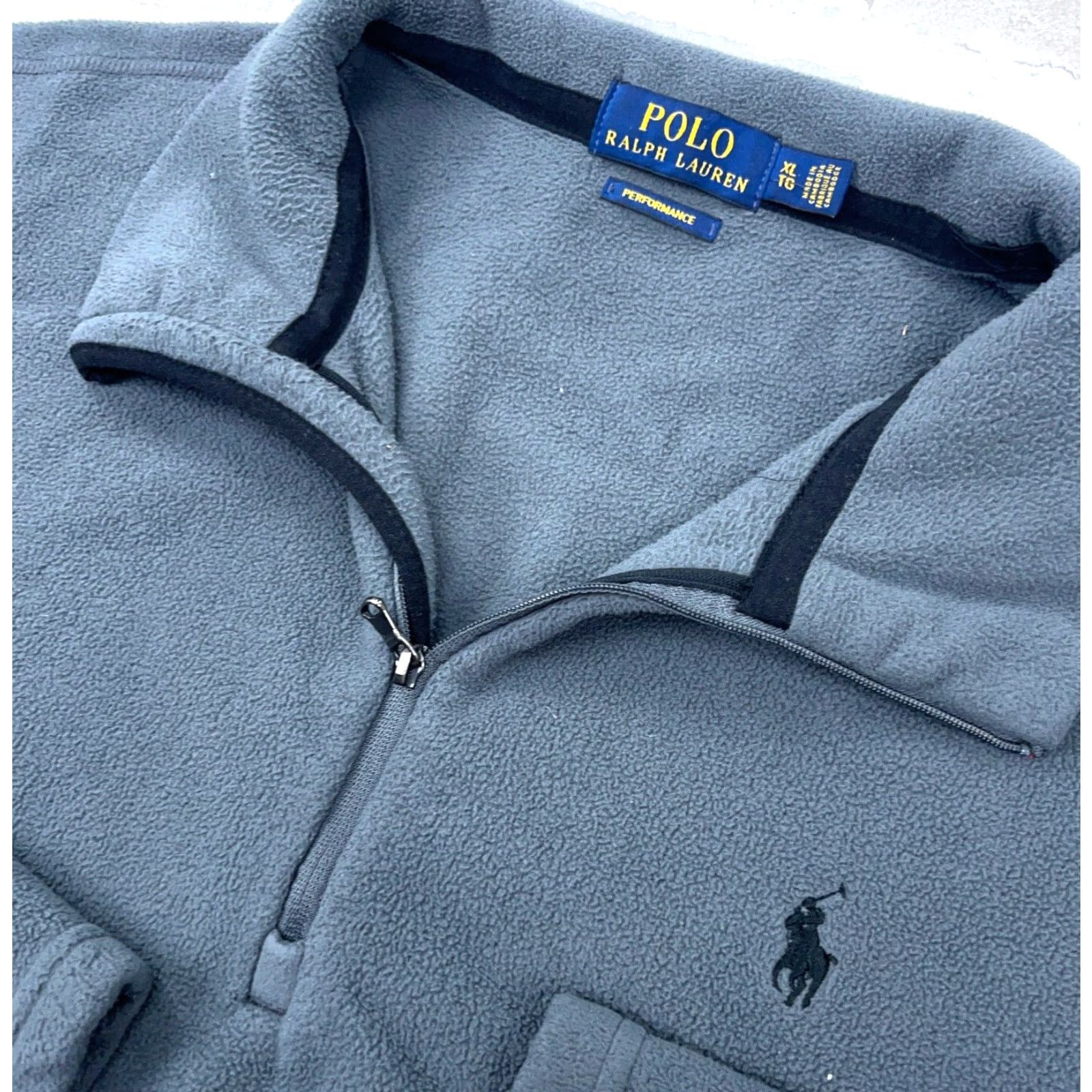 Polo Ralph Lauren Ralph Lauren Pullover Jacket Men XL Gray Black Fleece 1/4 Zip Polo Pony Size US XL / EU 56 / 4 - 2 Thumbnail