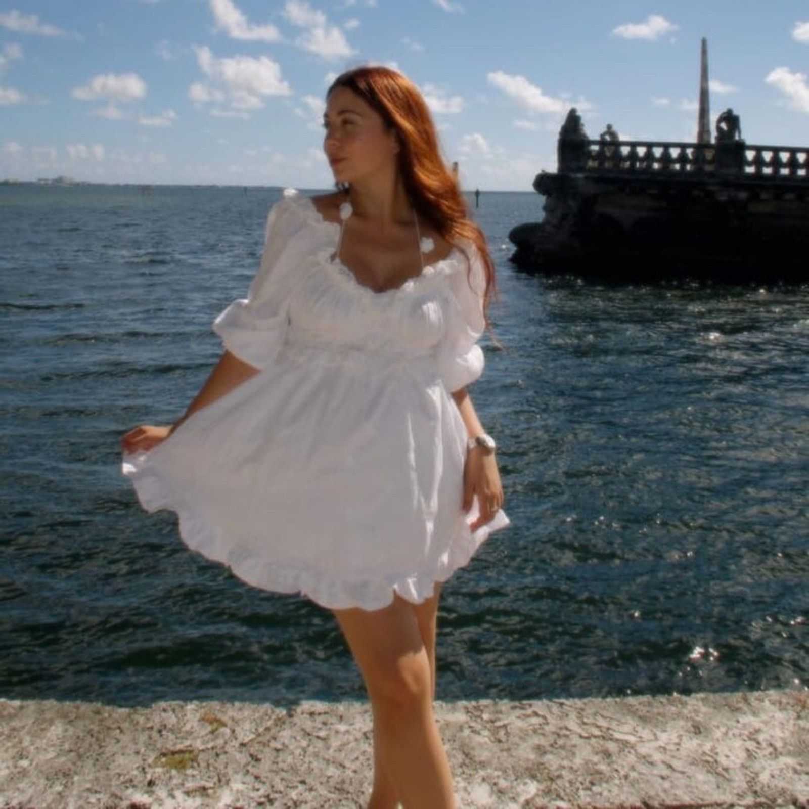 🤍 For Love Lemons Tiana Mini Dress Size L (White)