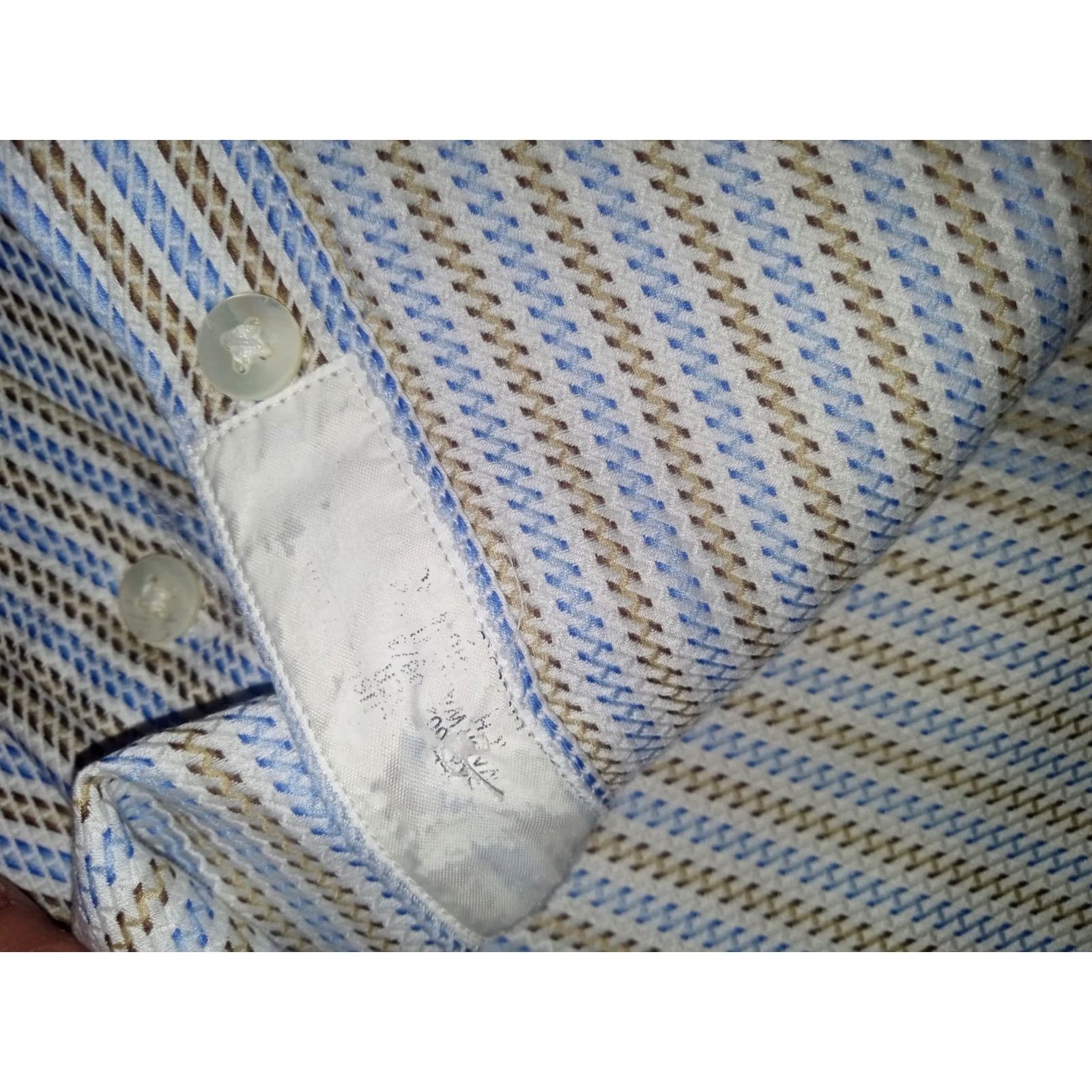 Vintage Essenza Striped Button-Up Shirt Womens L Blue Size L / US 10 / IT 46 - 4 Thumbnail