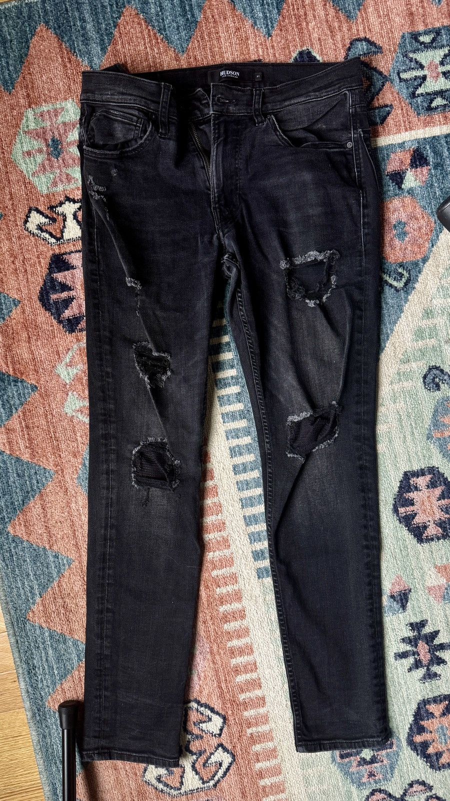 Ripped Zack Skinny Jeans (Black)