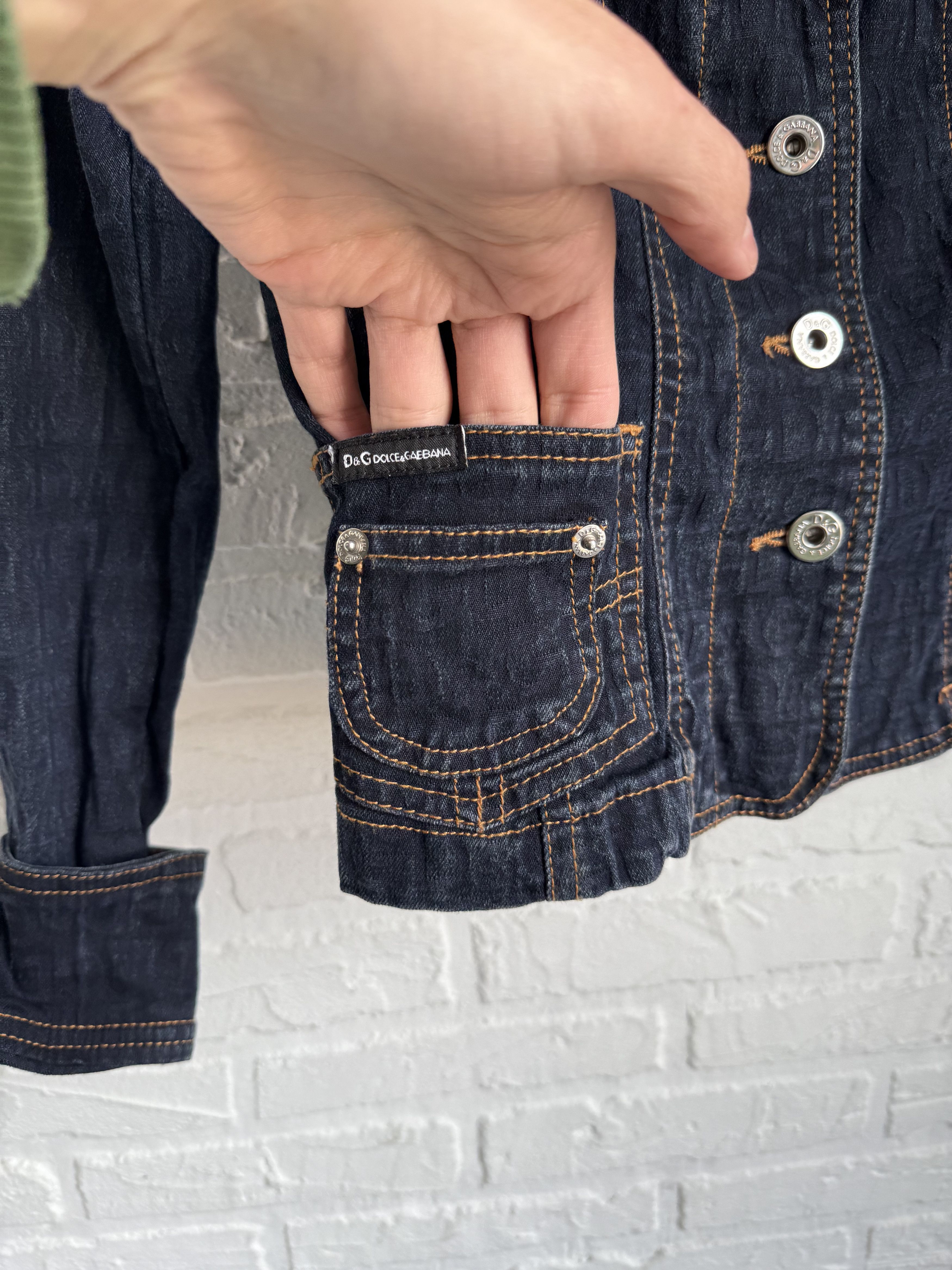 Dolce & Gabbana Vintage D&G Dolce & Gabbana Monogram Denim Jacket Y2K Size S / US 4 / IT 40 - 3 Thumbnail