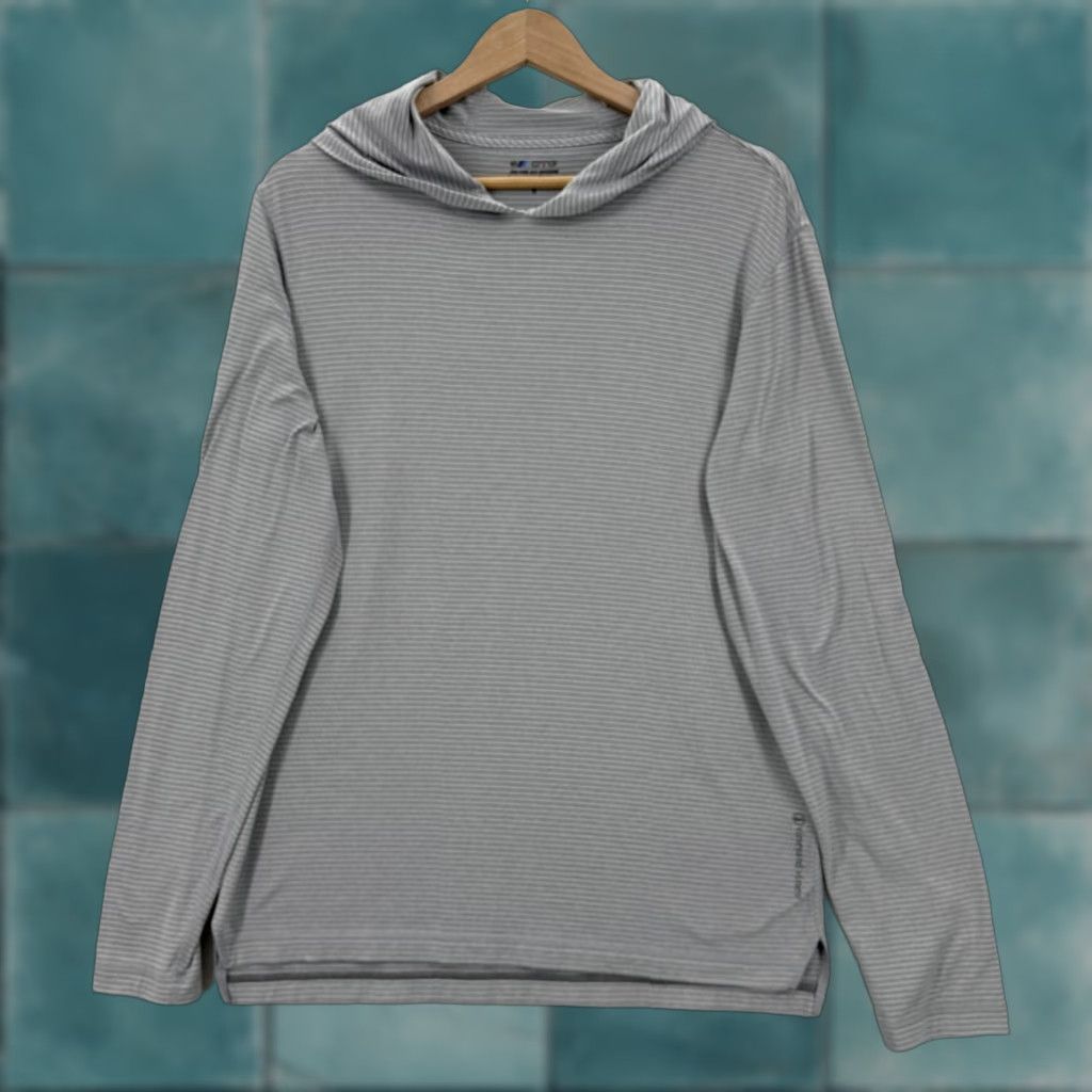 Vineyard Vines Vineyard Vines Hoodie Mens Small Gray OTG On-The-Go Lightweight Striped Stretch Size US S / EU 44-46 / 1 - 1 Thumbnail