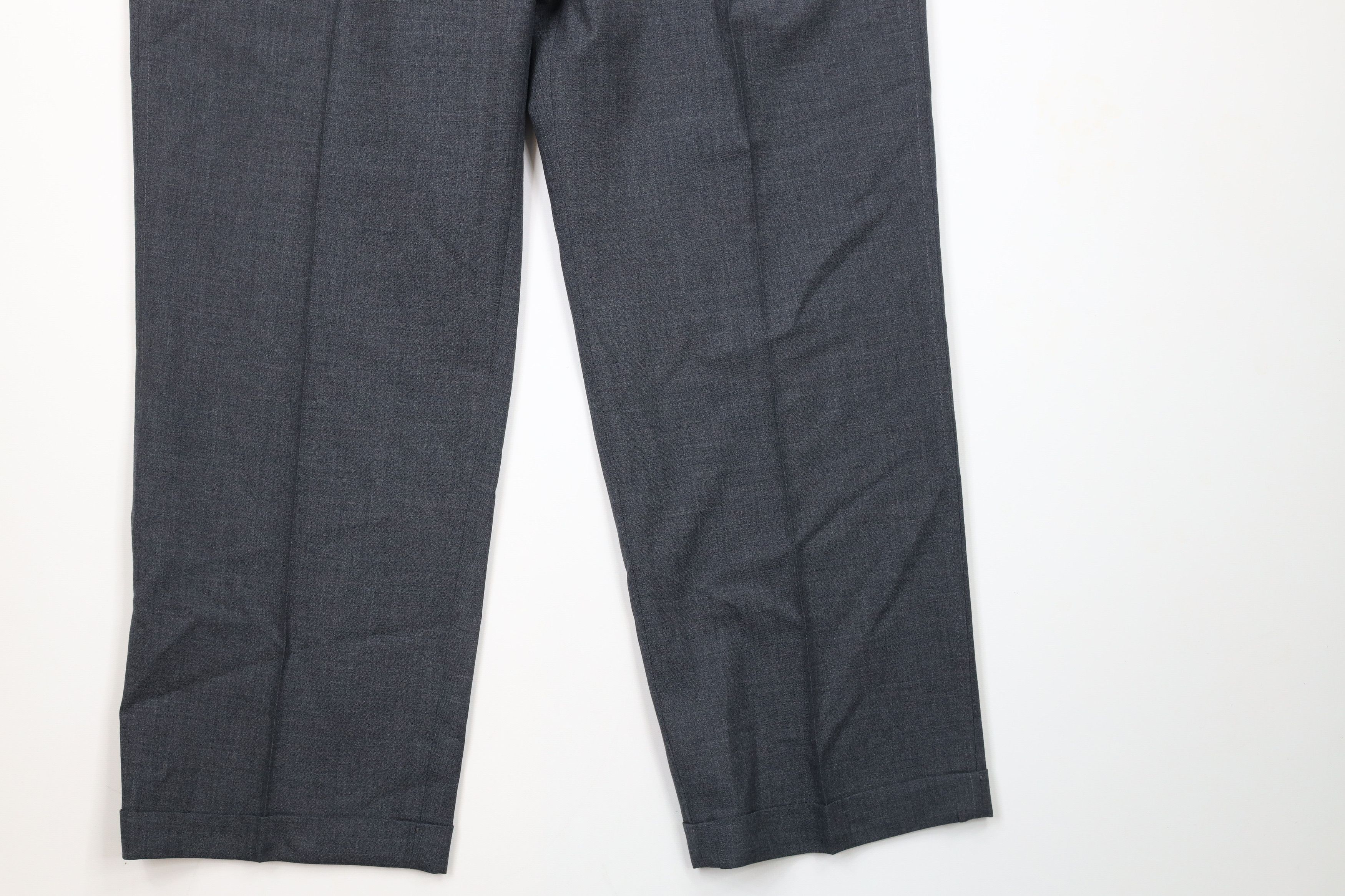 Lands' End × Vintage Vintage 90s Lands End Wool Pleated Cuffed Pants Trousers USA Size US 36 / EU 52 - 4 Thumbnail