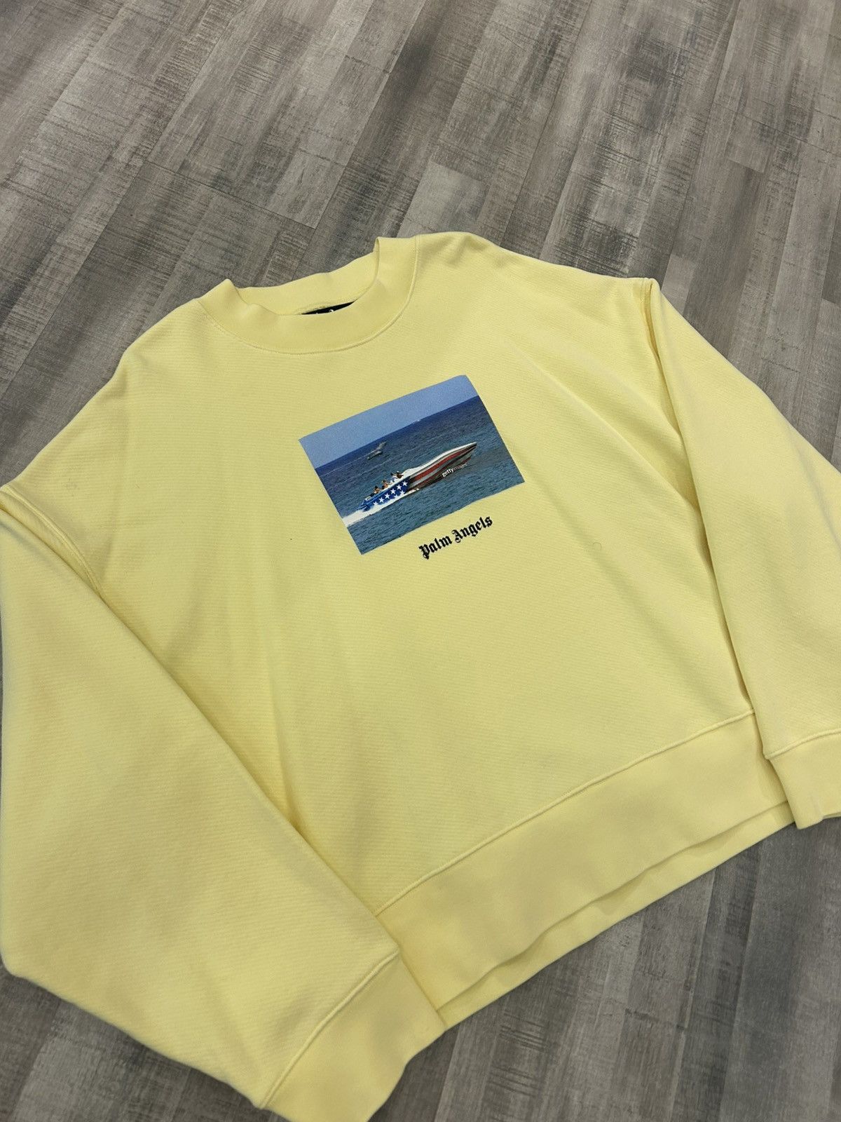 Palm Angels Palm Angels Getty Speedboat Crewneck Size US XL / EU 56 / 4 - 2 Thumbnail