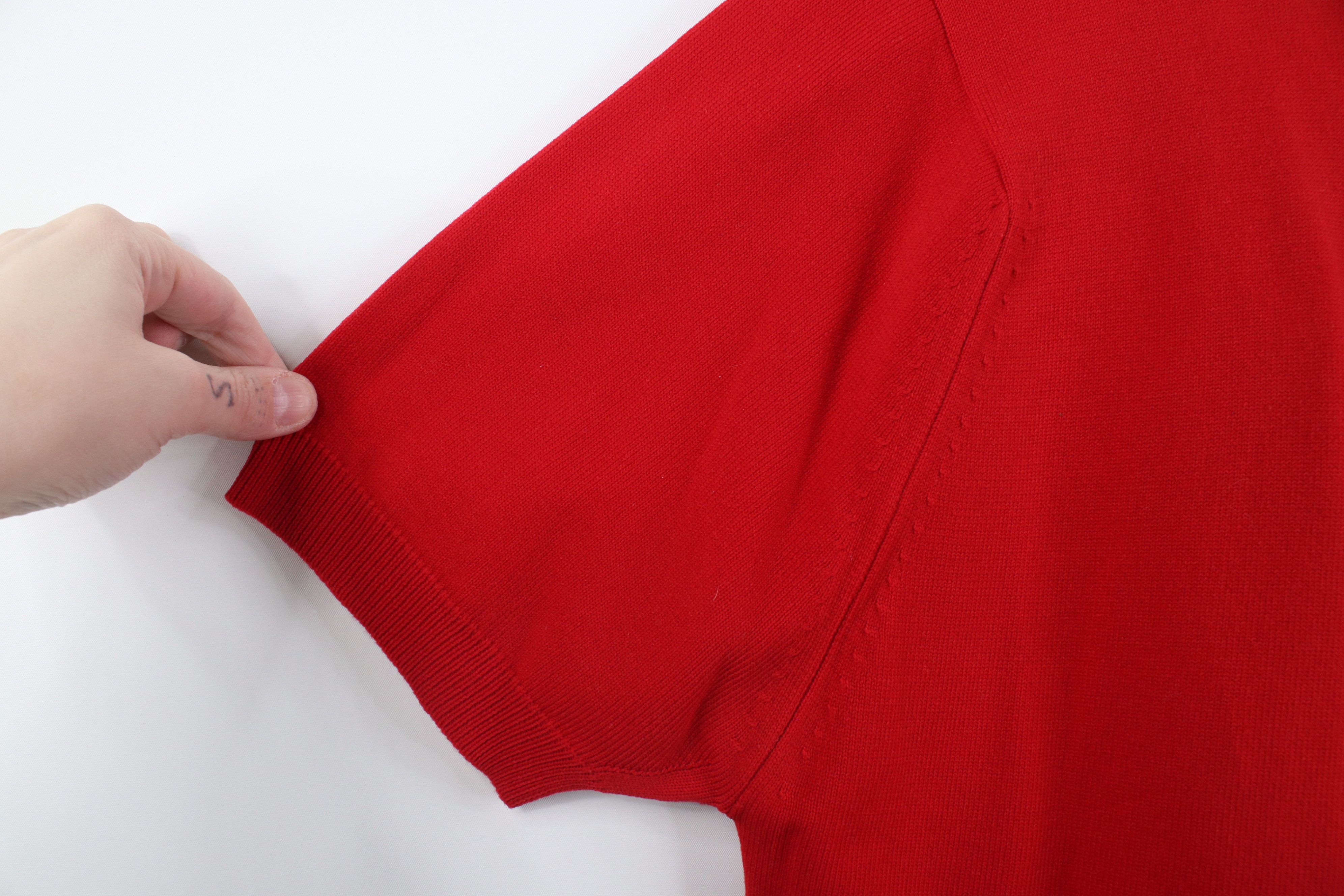 Vintage Vintage 50s Knit Short Sleeve Collared Polo Shirt Red USA Size US M / EU 48-50 / 2 - 6 Thumbnail